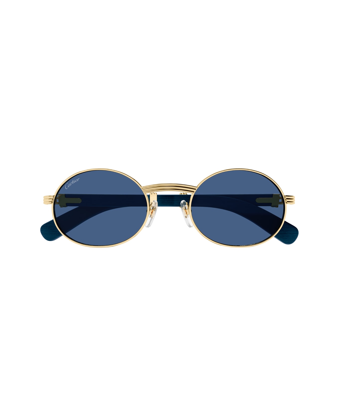 Cartier Eyewear Cartier Ct0464s Première De Cartier 004 Gold Blue Sunglasses - Oro