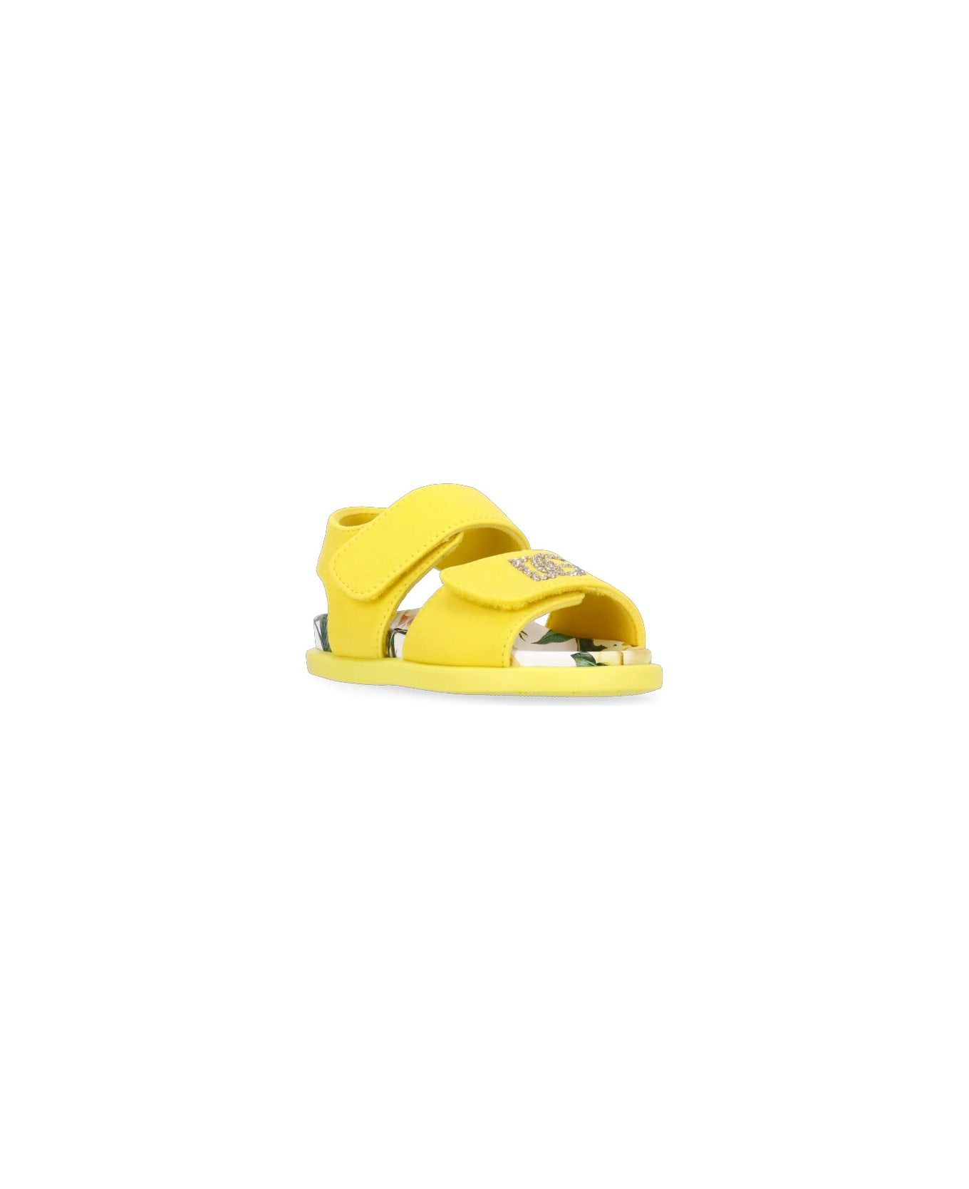 Dolce & Gabbana Sandals With Logo - Yellow