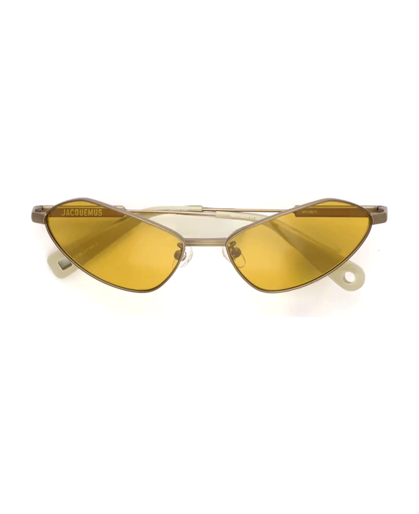 Jacquemus Bambino Metal - Matt Putty / Amber Lens Sunglasses - grey