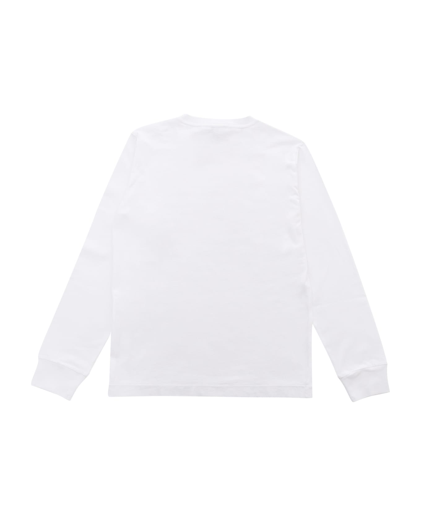 Stone Island Junior White Sweater With Logo - WHITE