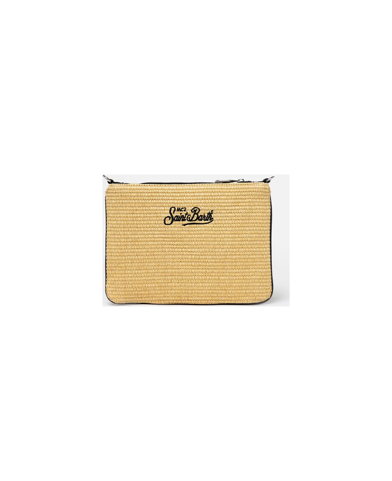 MC2 Saint Barth Parisienne Straw Pochette With Formentera Embroidery - BEIGE