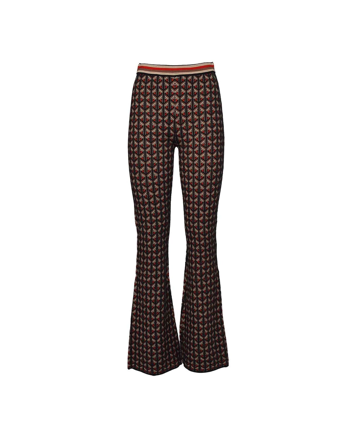 Diane Von Furstenberg Ashdon Knit Jacquard Pants - Nero/rosso