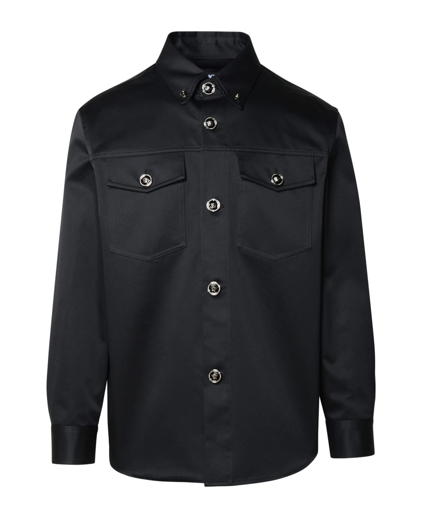 Versace Black Cotton Shirt - Black シャツ
