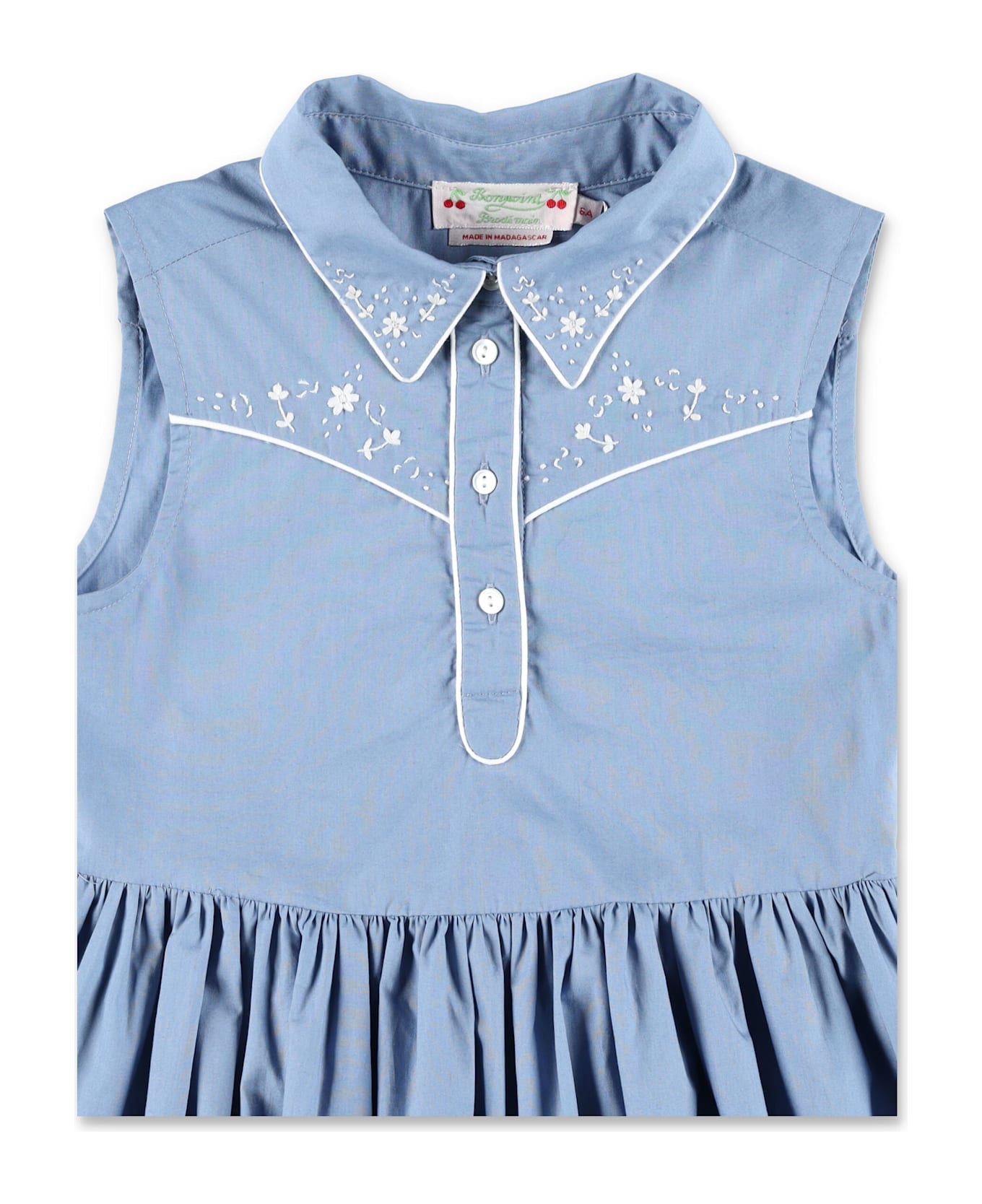 Bonpoint Kid - Ermance Embroidered Dress - BLUE