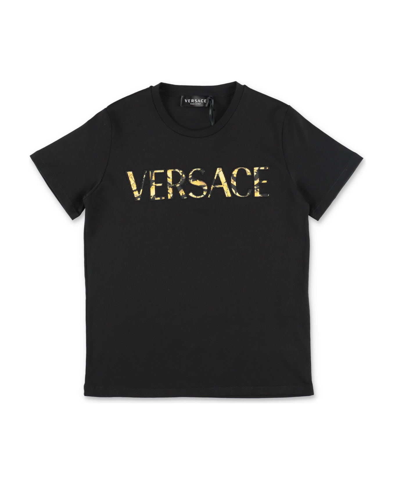 Versace T-shirt Bianca In Jersey Di Cotone Bambino - Bianco
