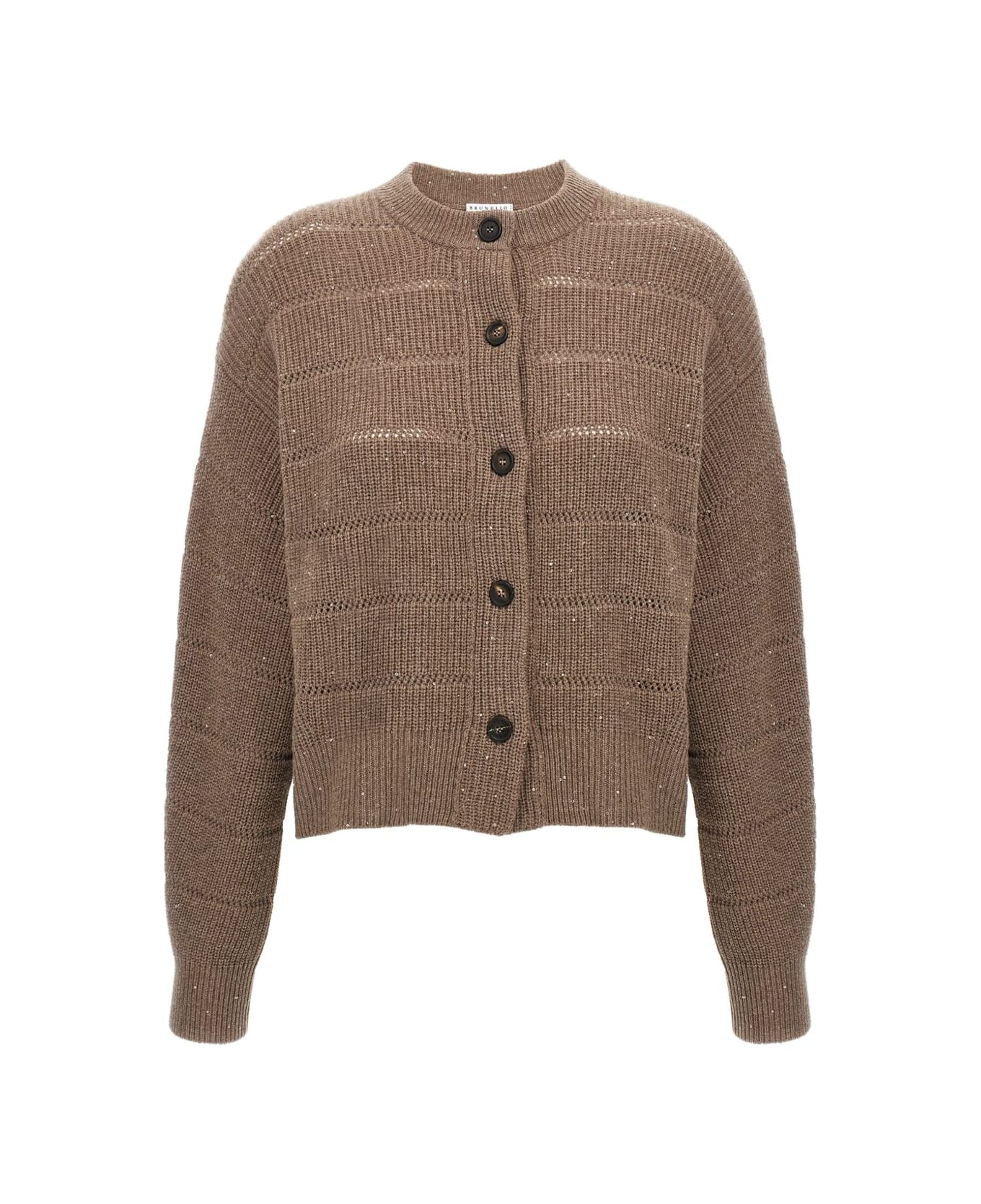 Brunello Cucinelli Ribbed Cardigan - Brown