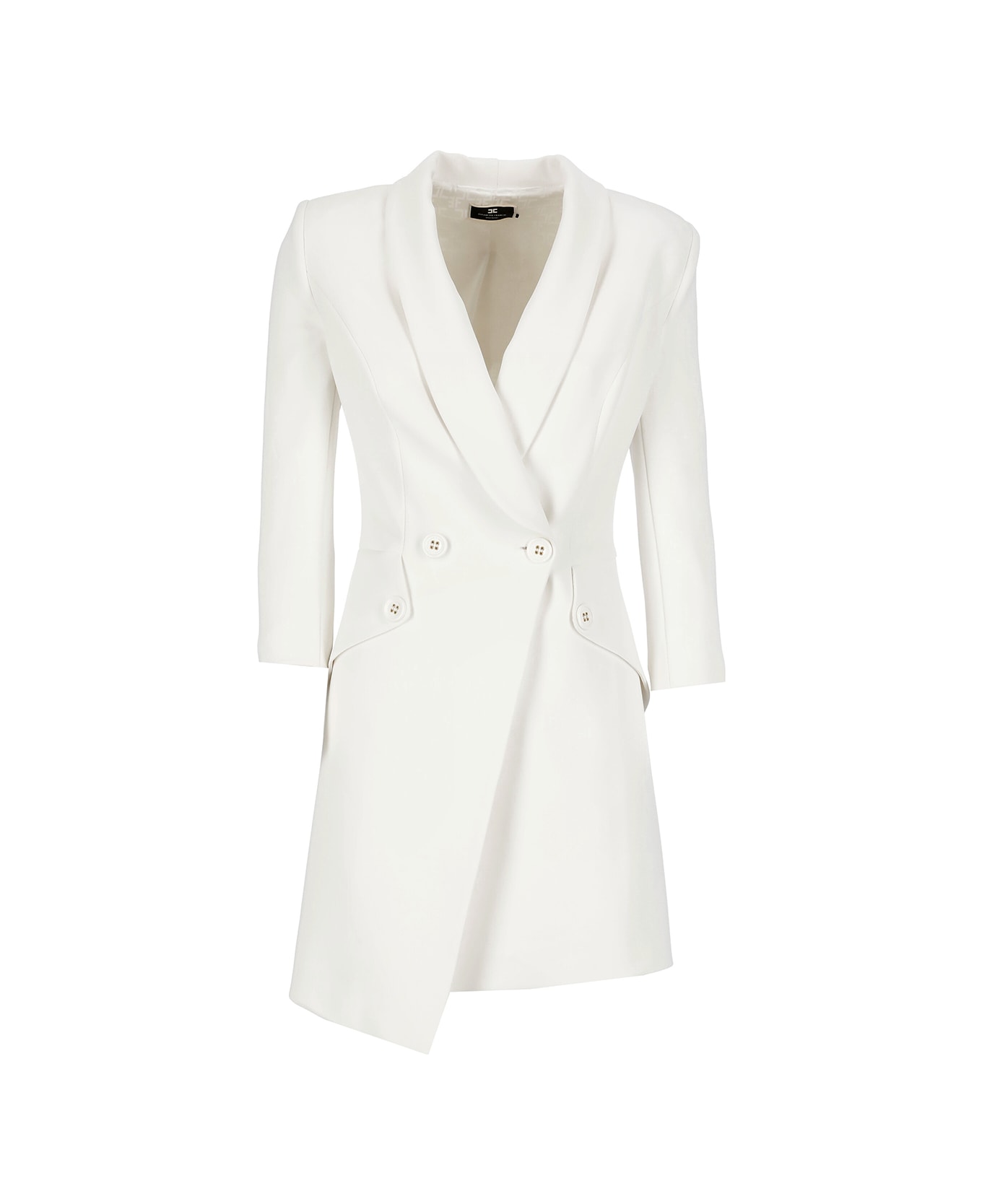 Elisabetta Franchi Double Breasted Blazer Dress - White コート