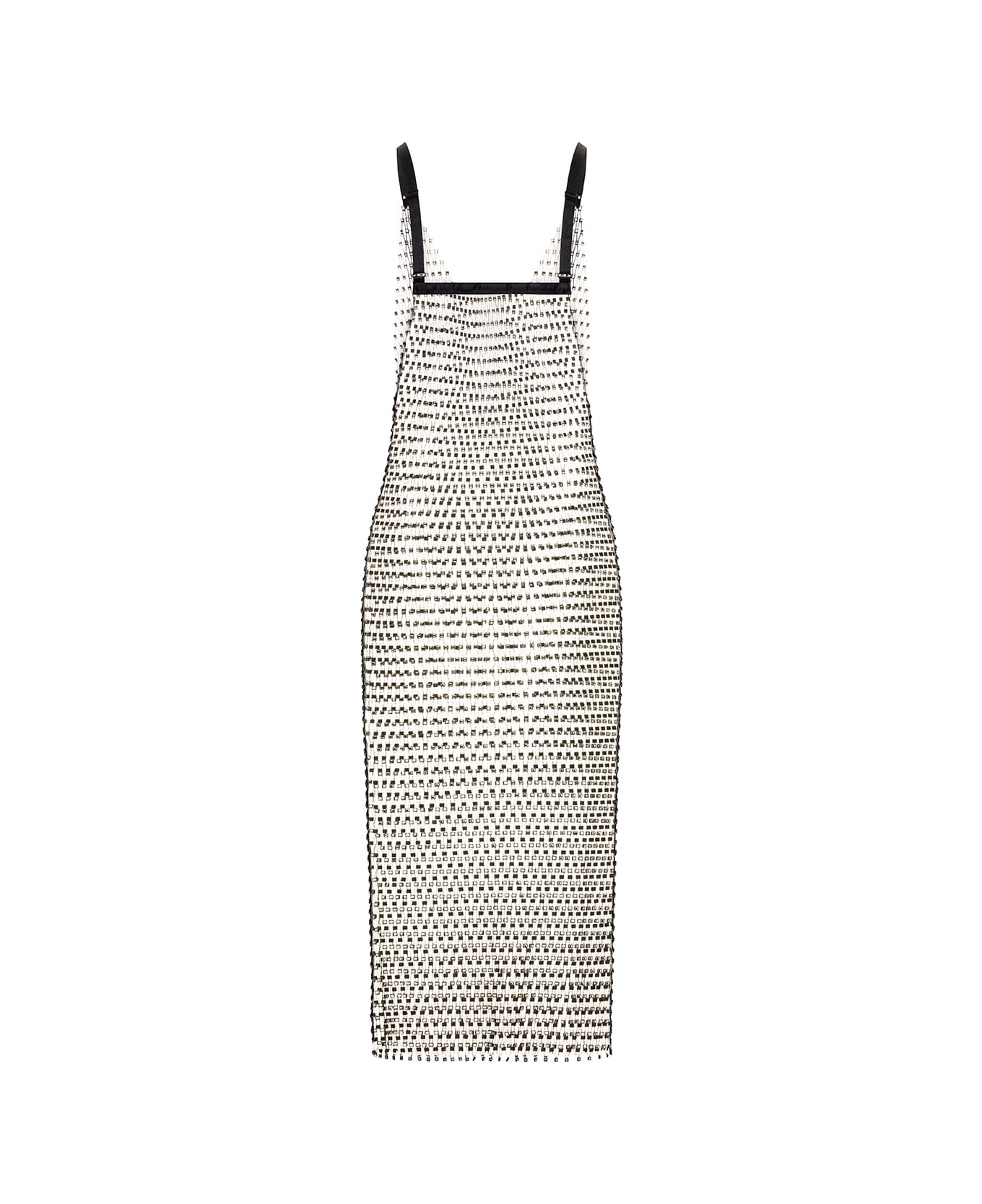 Rotate by Birger Christensen 'tadita' Midi Crystal Net Slip Dress Woman Rotate - Metallic