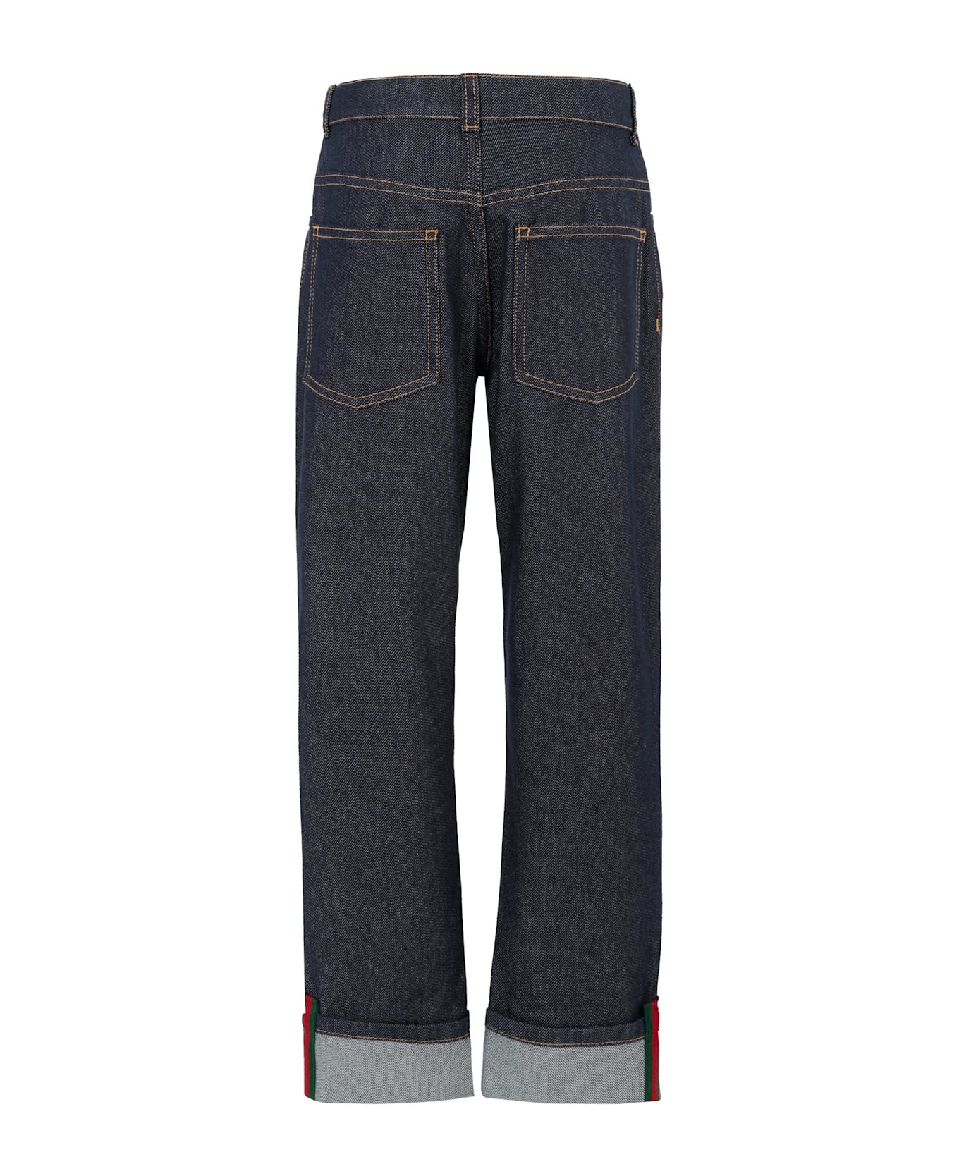 Gucci Denim Jeans For Kids With Web Detail - Denim