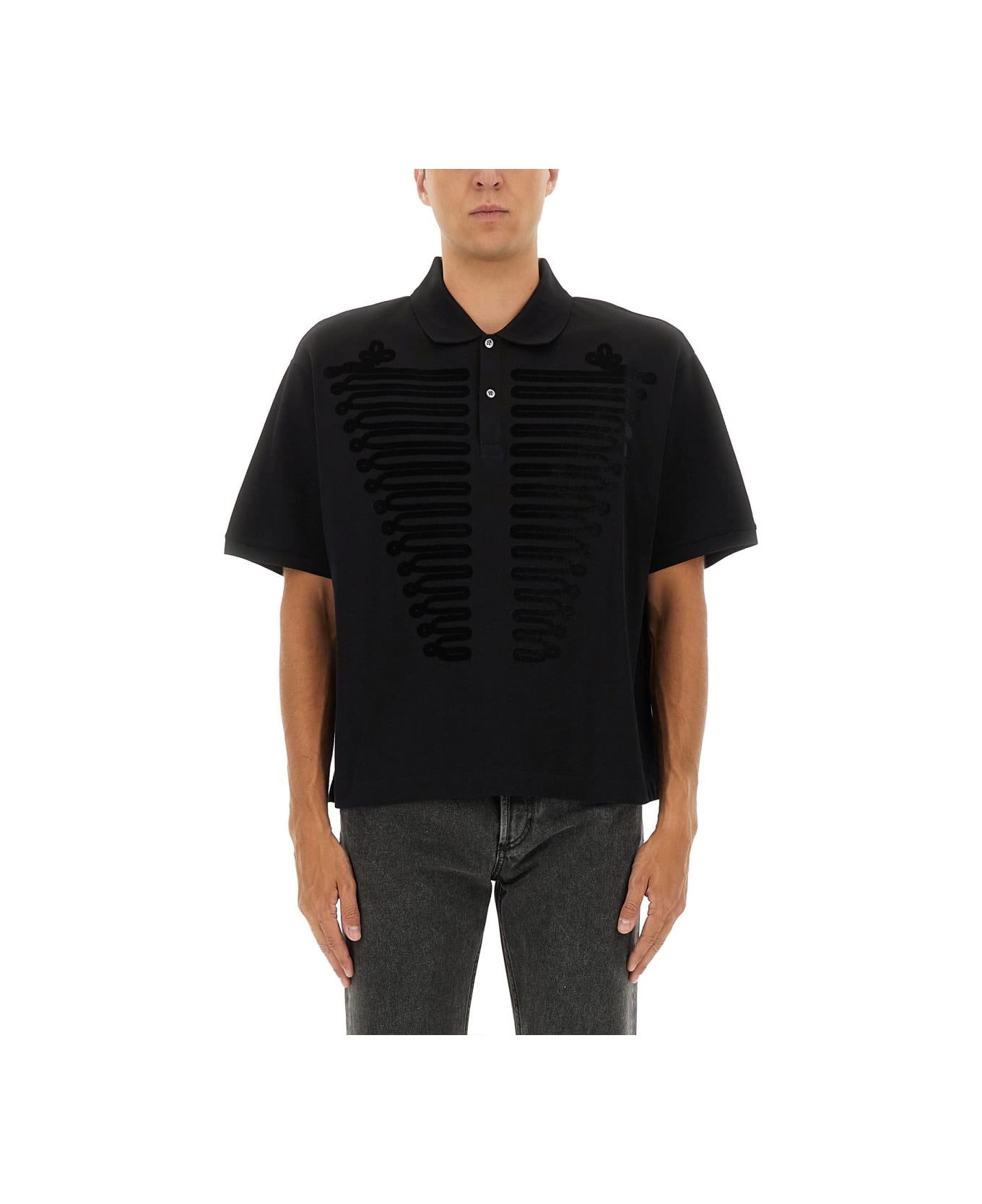 Alexander McQueen Polo Shirt "ceremonial Boxy" - BLACK