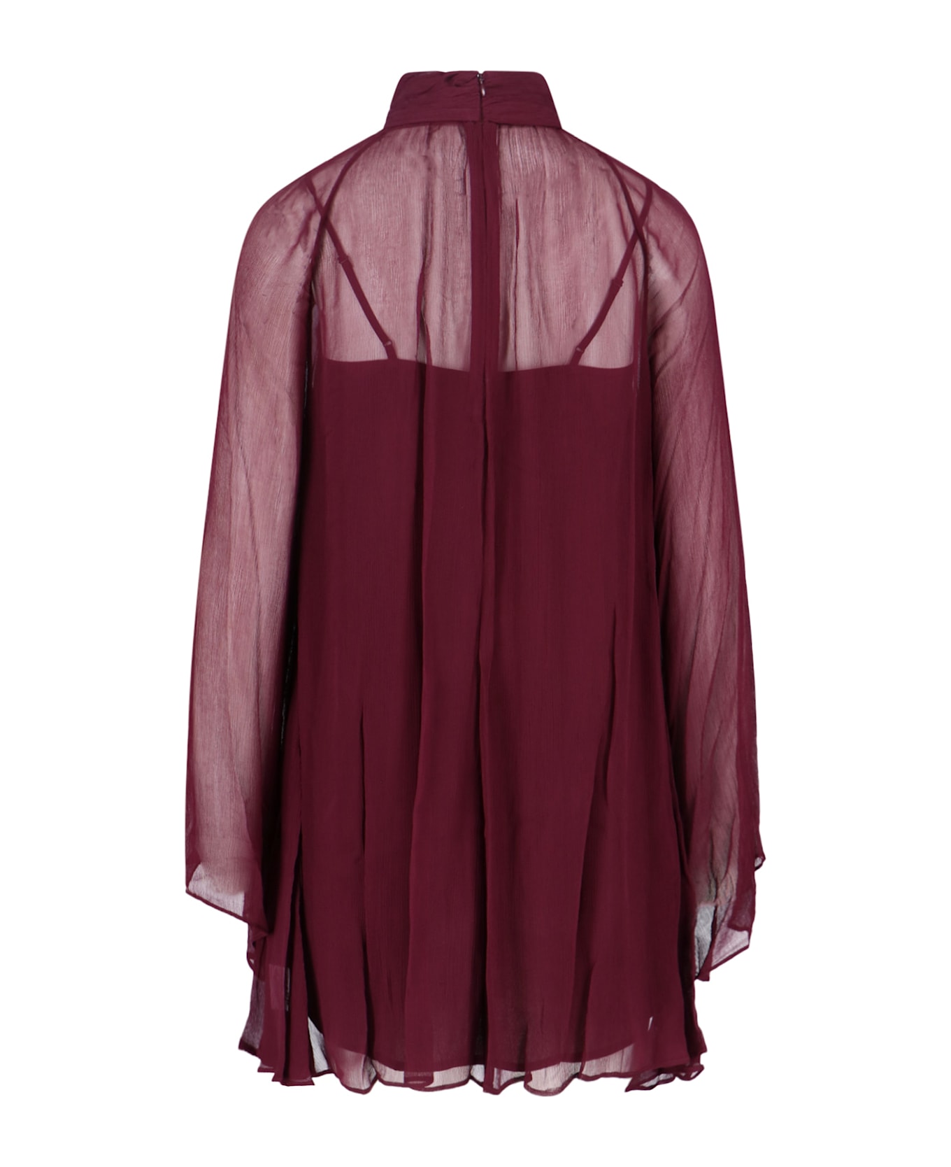 STAUD 
esther
 Mini Chiffon Dress - BORDEAUX