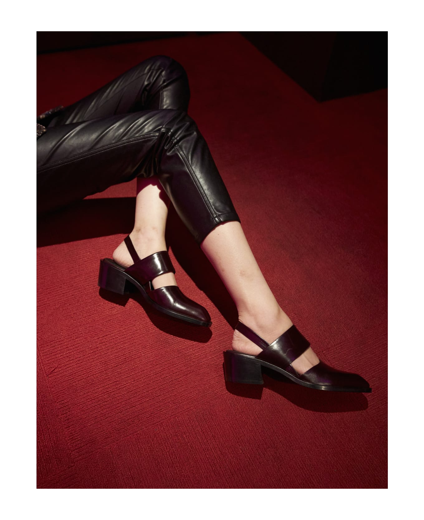 CB Made in Italy Leather 5 Cm Heels Marte - Burgundy