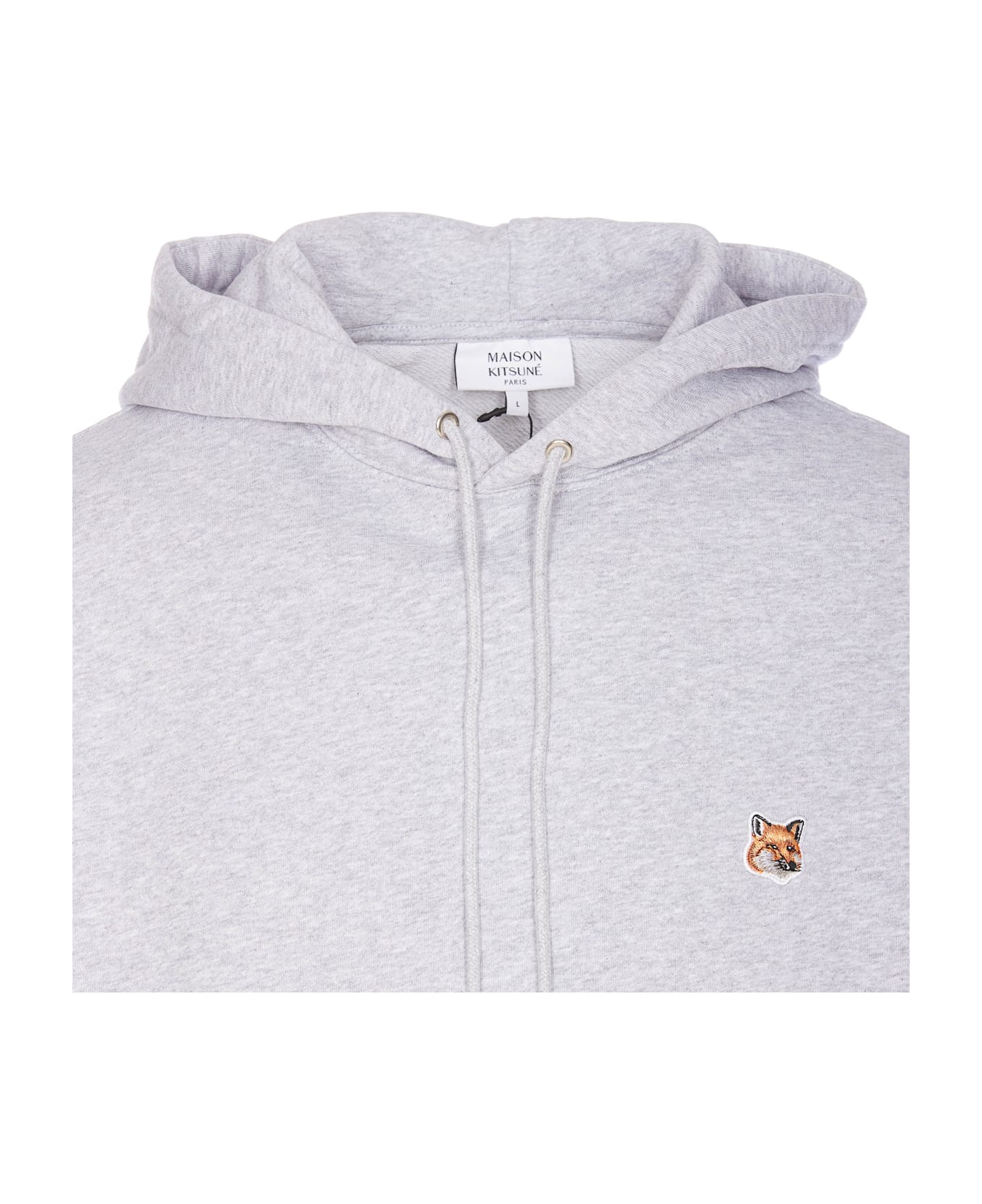 Maison Kitsuné Fox Head Patch Hoodie - Grey