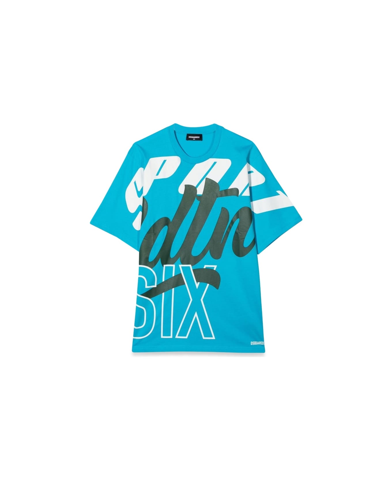Dsquared2 T-shirt Allover Writing - AZURE