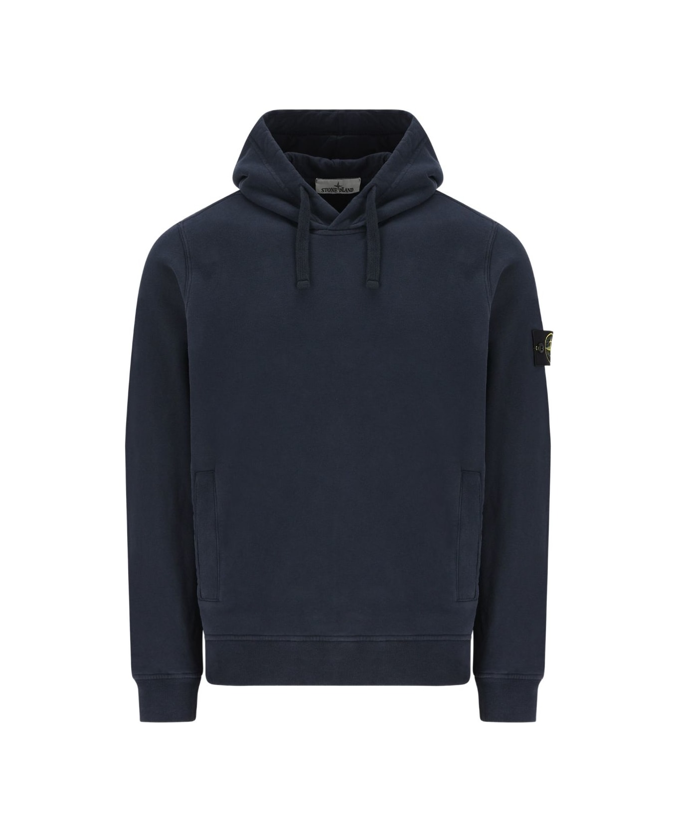 Stone Island Hooded Sweatshirt With Long Sleeves - Blue