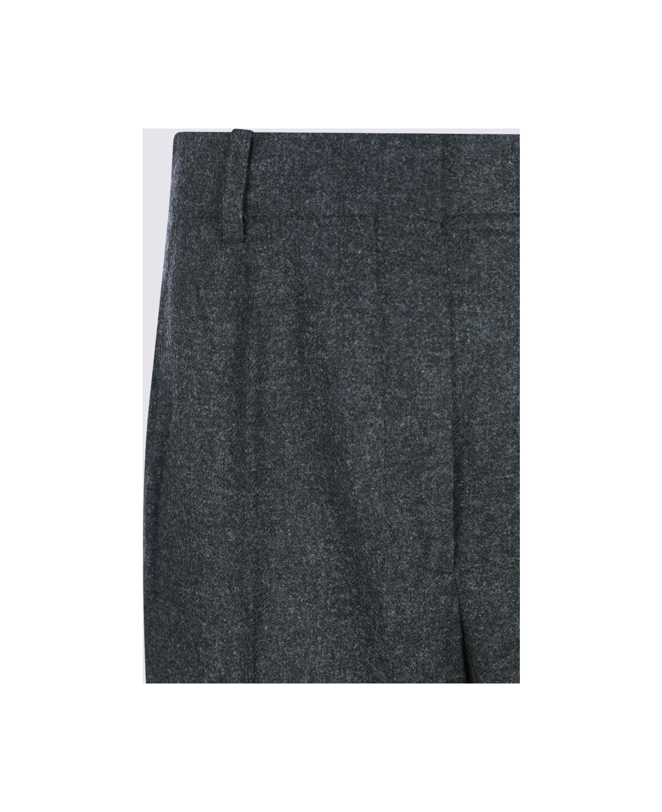 Totême Grey Viscose Pants - CHARCOAL MELANGE
