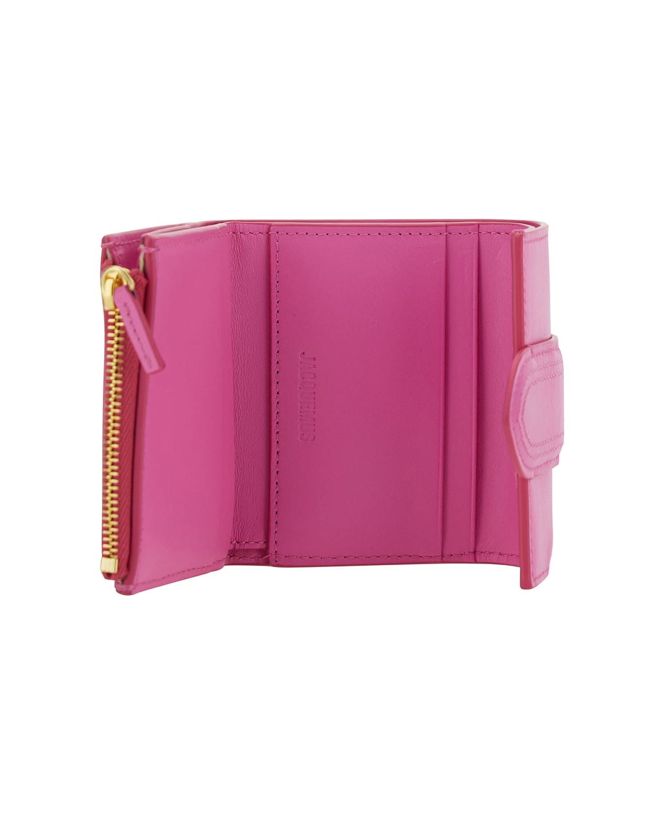 Jacquemus 'le Compact Bambino' Pink Wallet With Magnetic Closure In Leather Woman - Pink アクセサリー