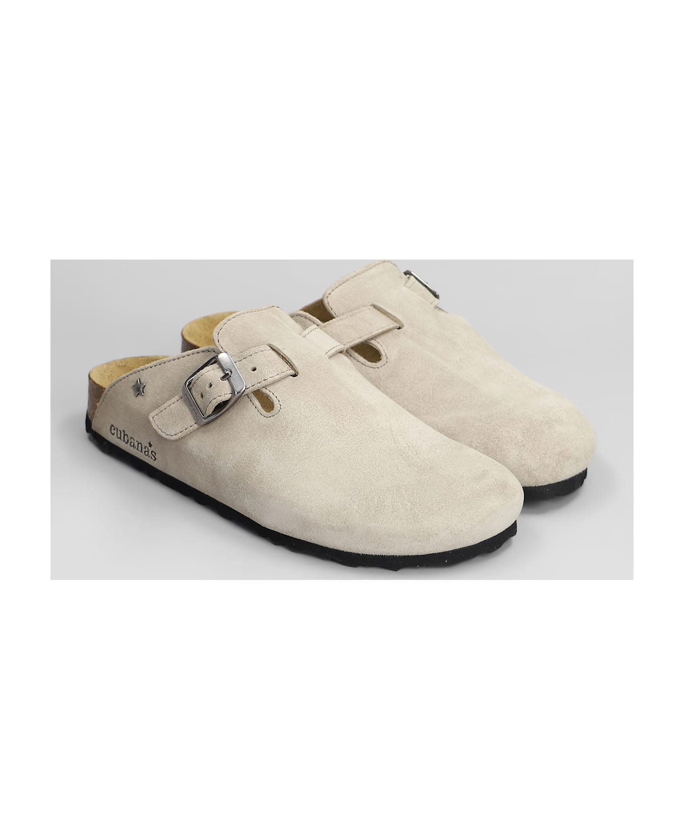 Cubanas Maria Slipper-mule In Grey Suede - grey