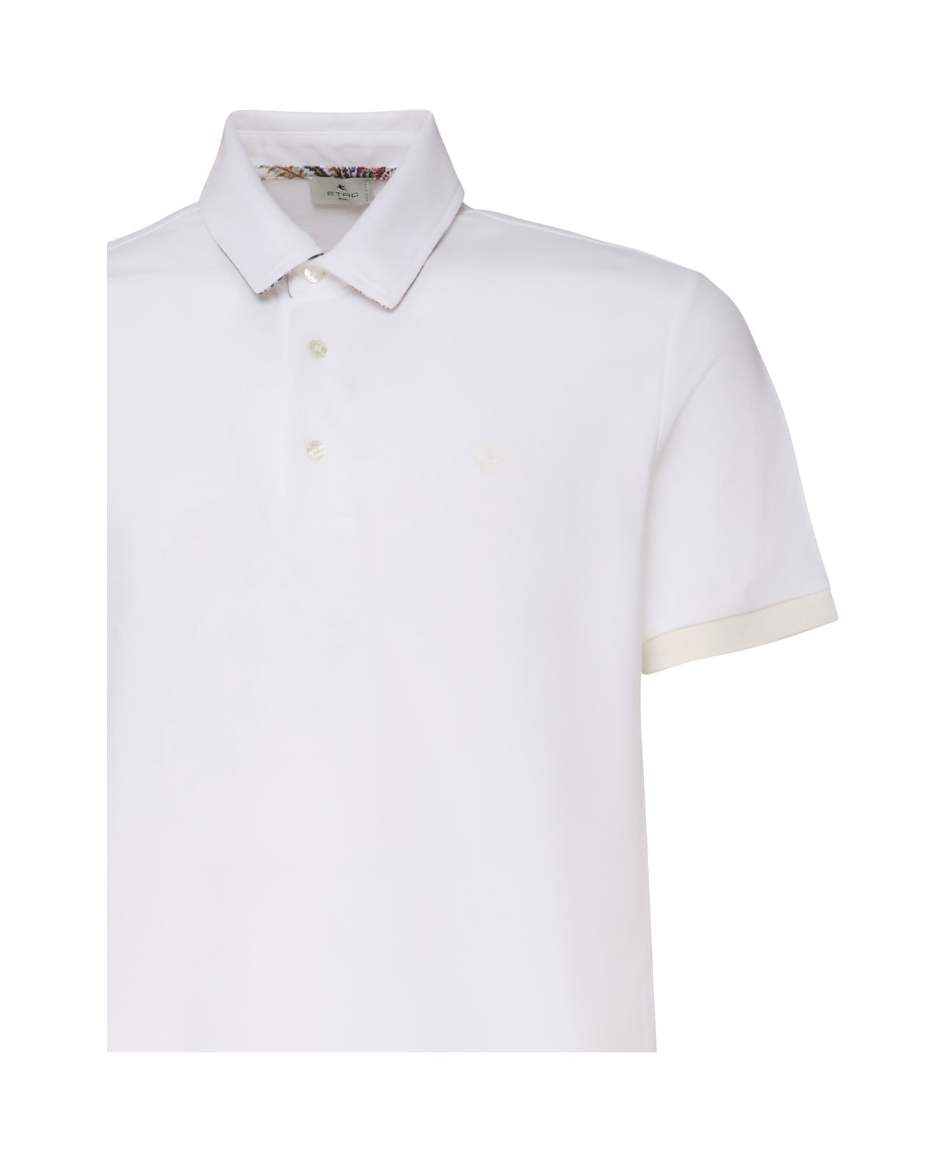 Etro Polo Shirt With Embroidered Pegasus - White