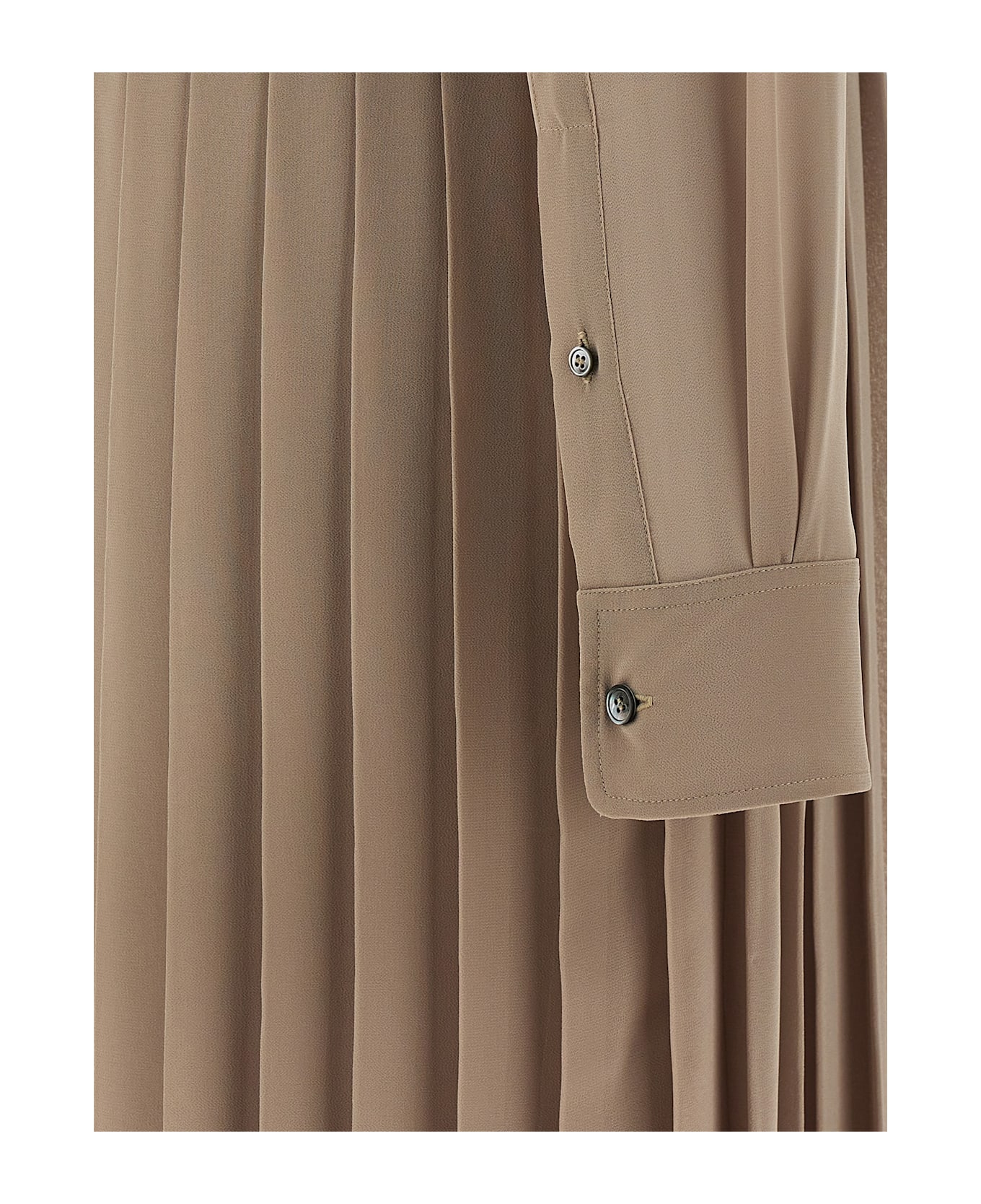 Ami Alexandre Mattiussi 
pleated Midi
 Dress - Beige