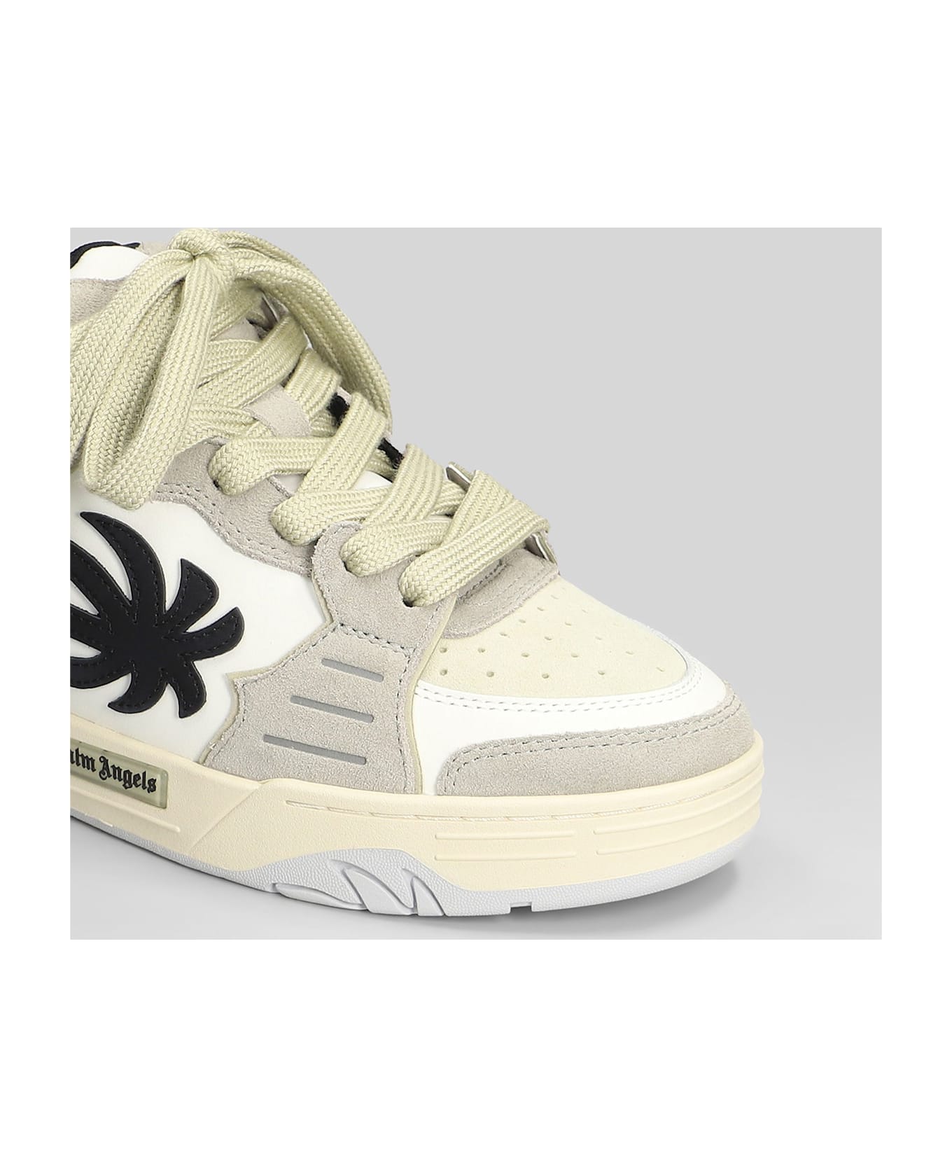 Palm Angels Venice Sneakers In White Suede And Leather - white