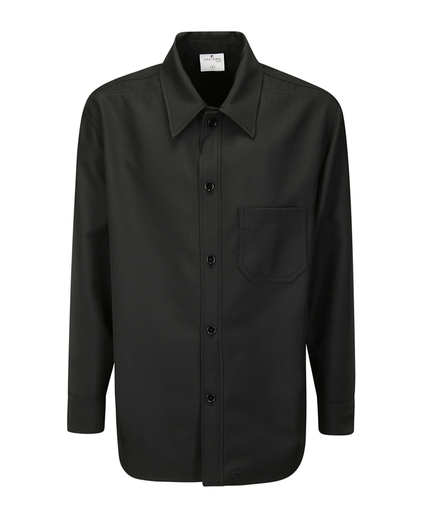 Courrèges Retro Twill Oversized Shirt - BLACK