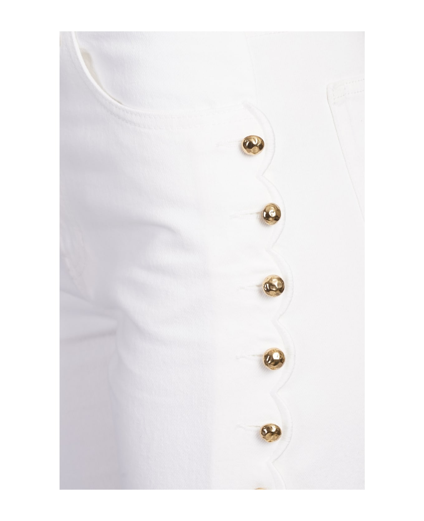 Chloé Cropped Jeans With Embellished Profile - White