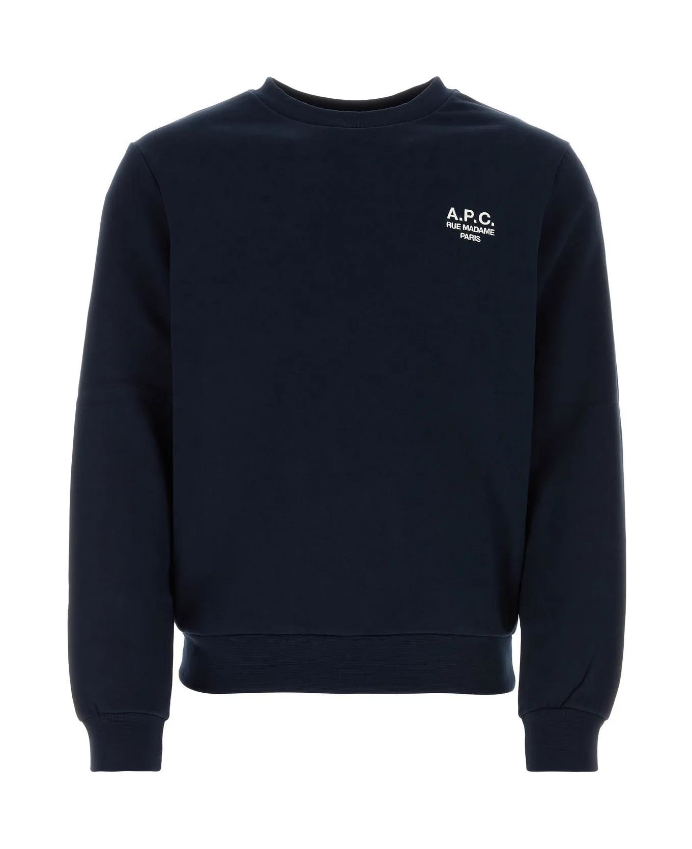 A.P.C. Midnight Blue Cotton Sweatshirt - DARKNAVYECRU