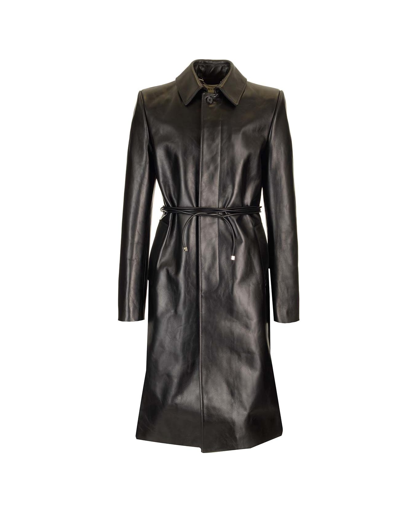 Alexander McQueen Leather Raincoat - Black