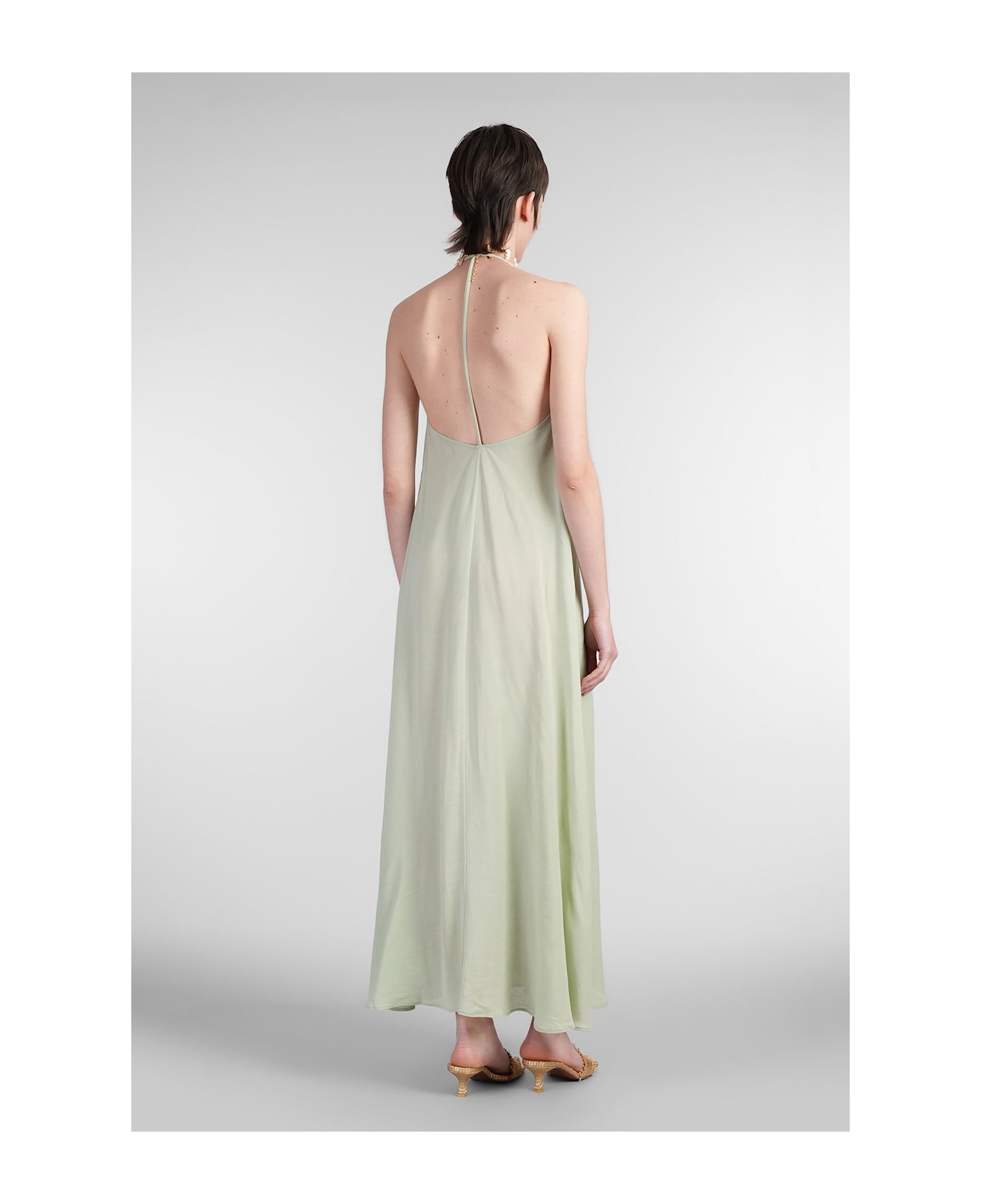 Cult Gaia Orla Long Dress In Green Viscose - green