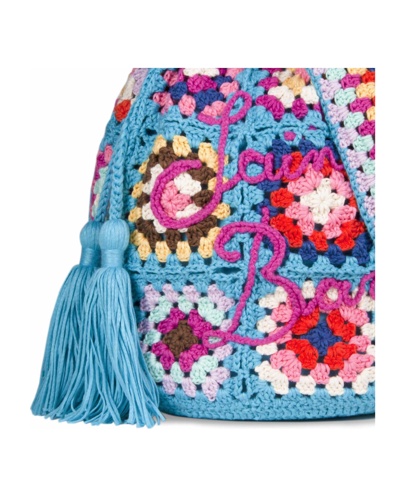 MC2 Saint Barth Handmade Crochet Bucket Bag - BLUE