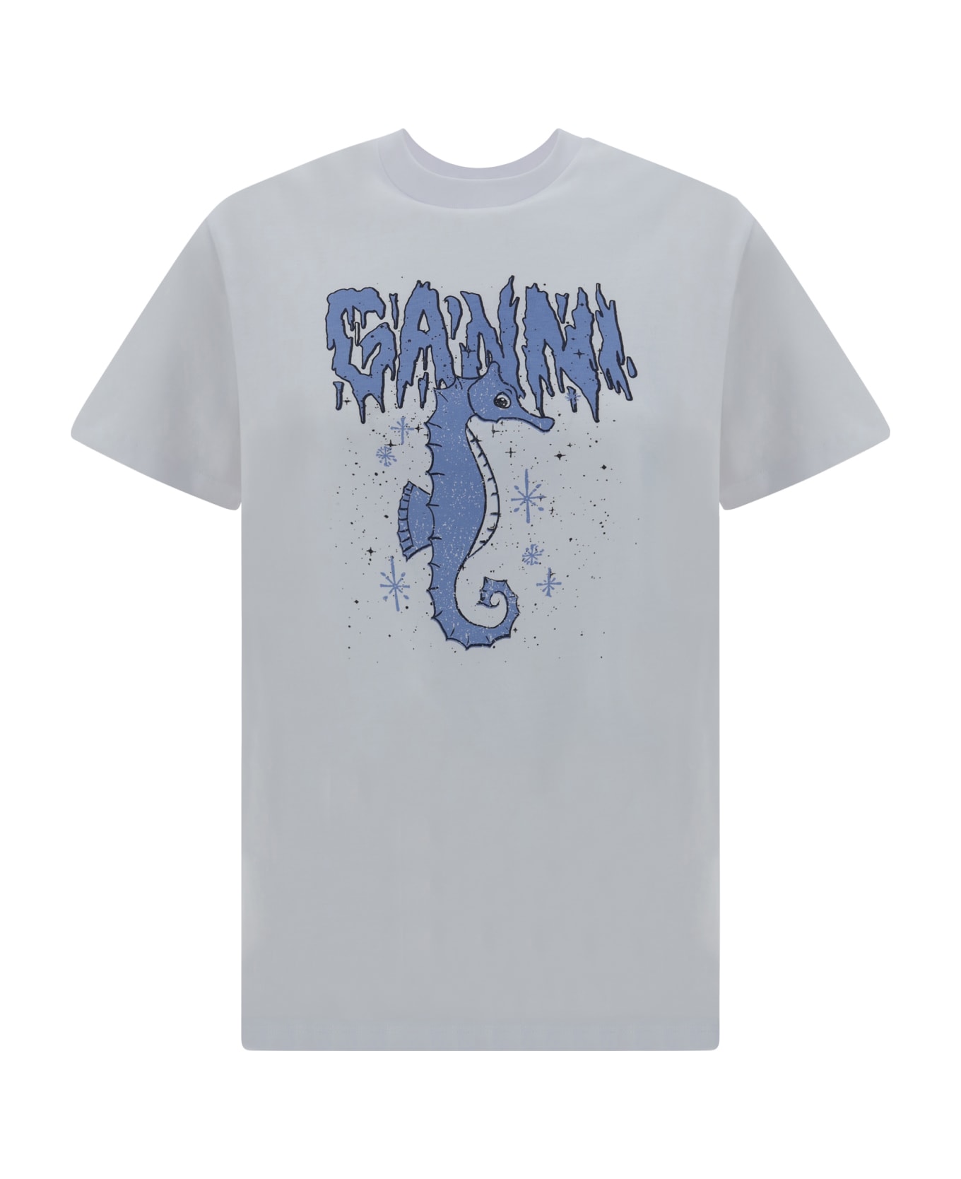 Ganni Jersey Seahorse T-shirt - White