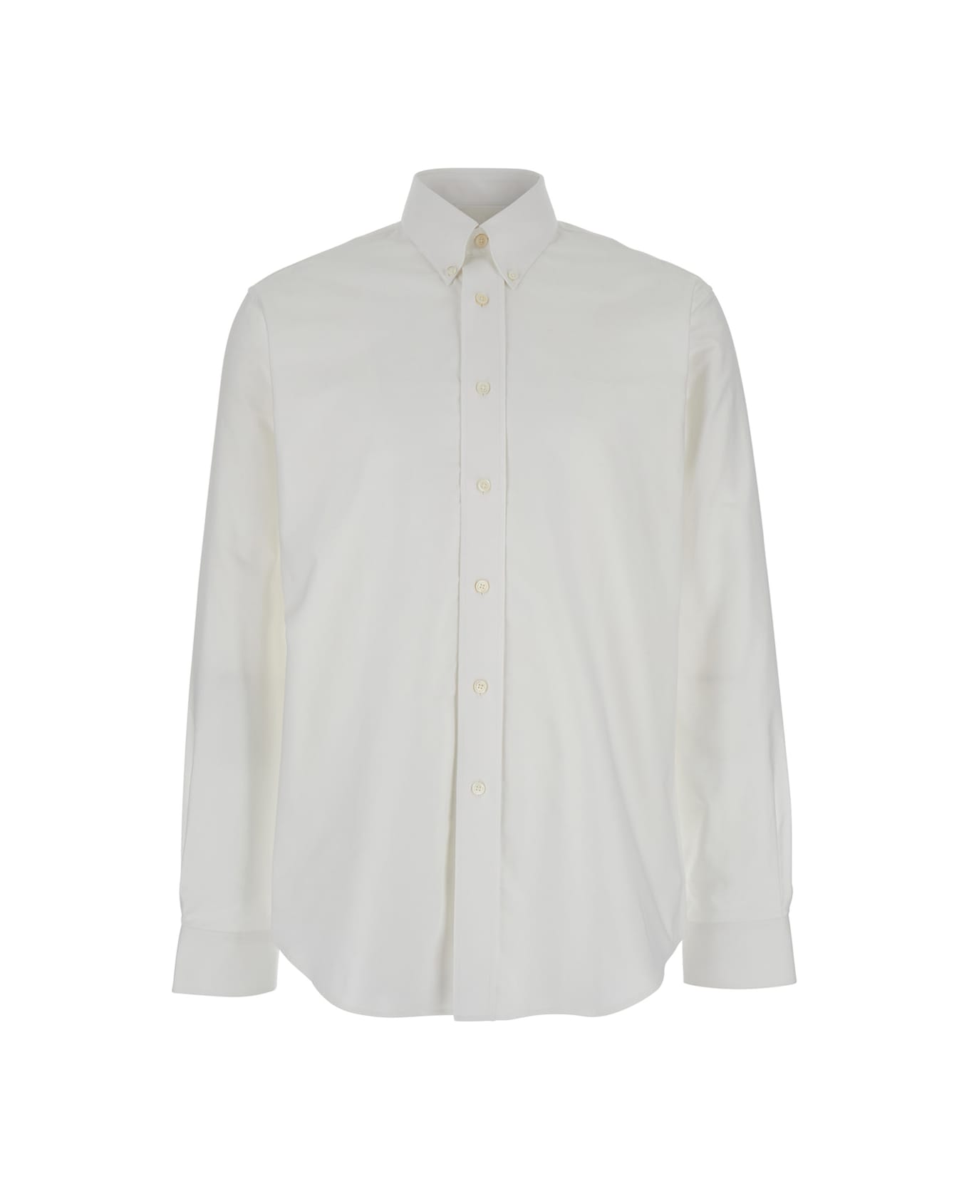 Givenchy White Shirt With Logo Embroidered On The Front In Cotton Man - White