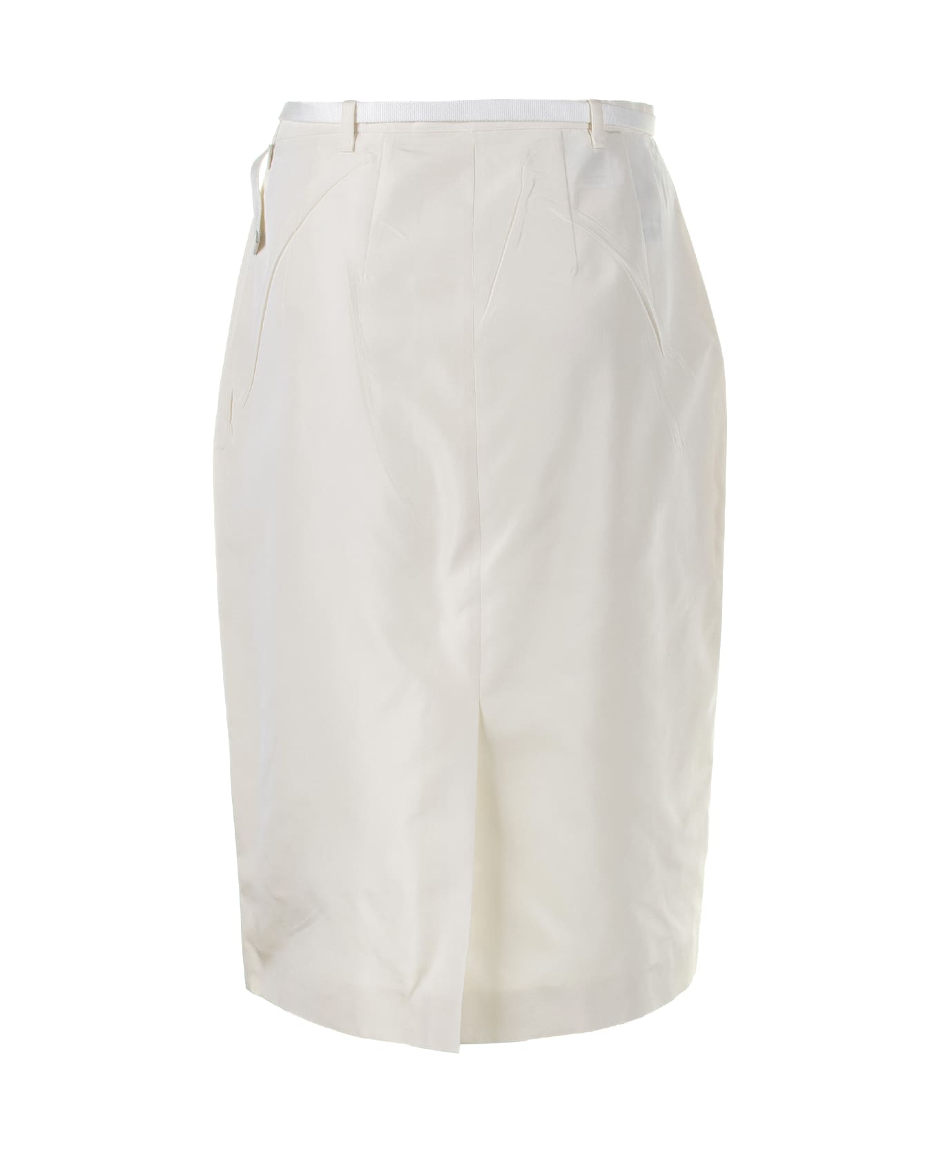 Prada White Midi Skirt With Belt - AVORIO スカート