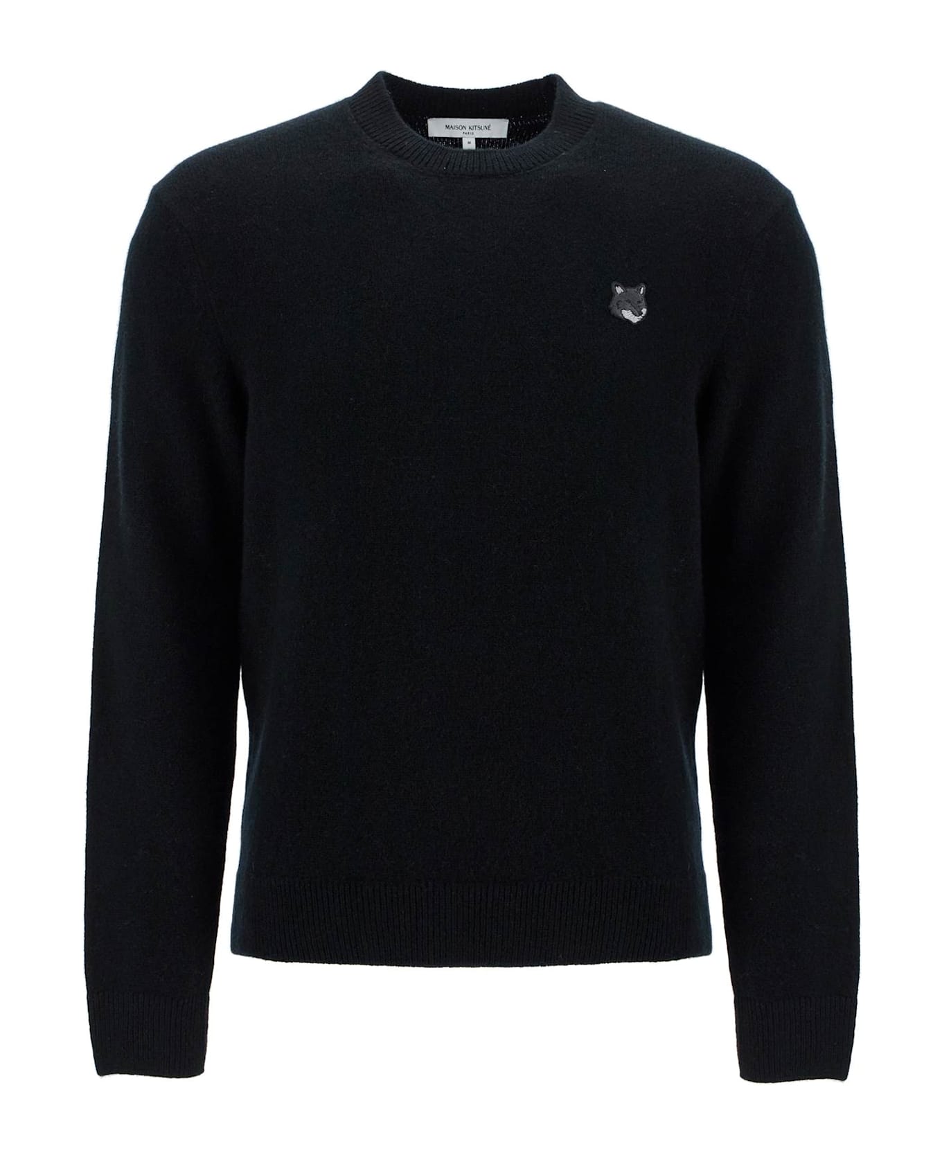 Maison Kitsuné Bold Fox Head Wool Sweater - BLACK (Black)