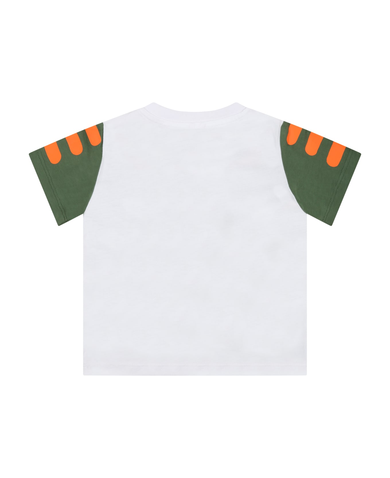 Stella McCartney Kids White T-shirt For Baby Boy With Chamelons - White