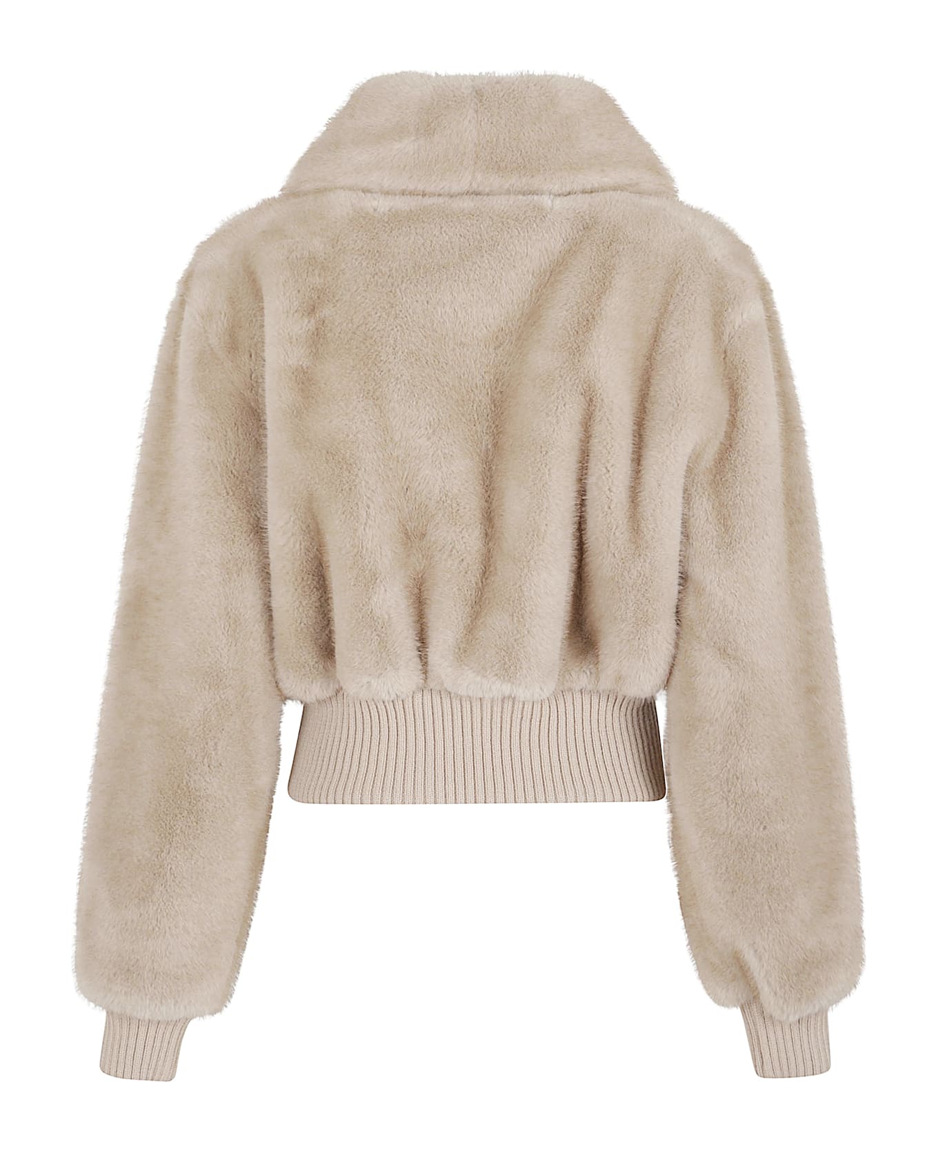 Pinko Bagels Bomber Similpelliccia - Beige Chiaro Di Luna