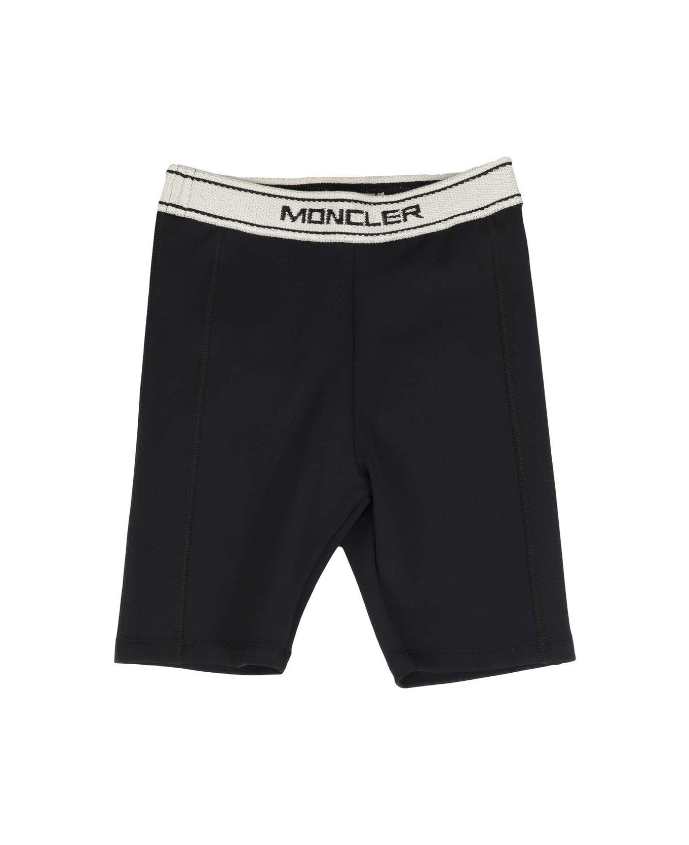 Moncler Logo-waistband Knee-length Shorts - BLACK ボトムス