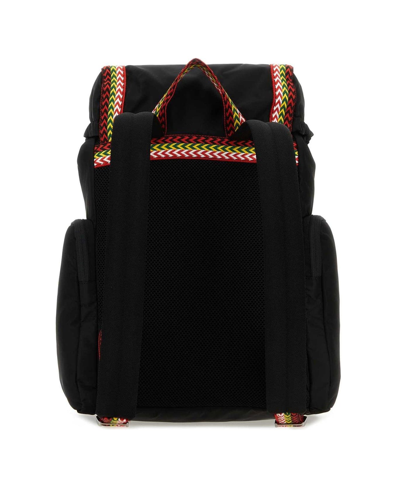 Lanvin Curb Logo Patch Drawstring Backpack - Black