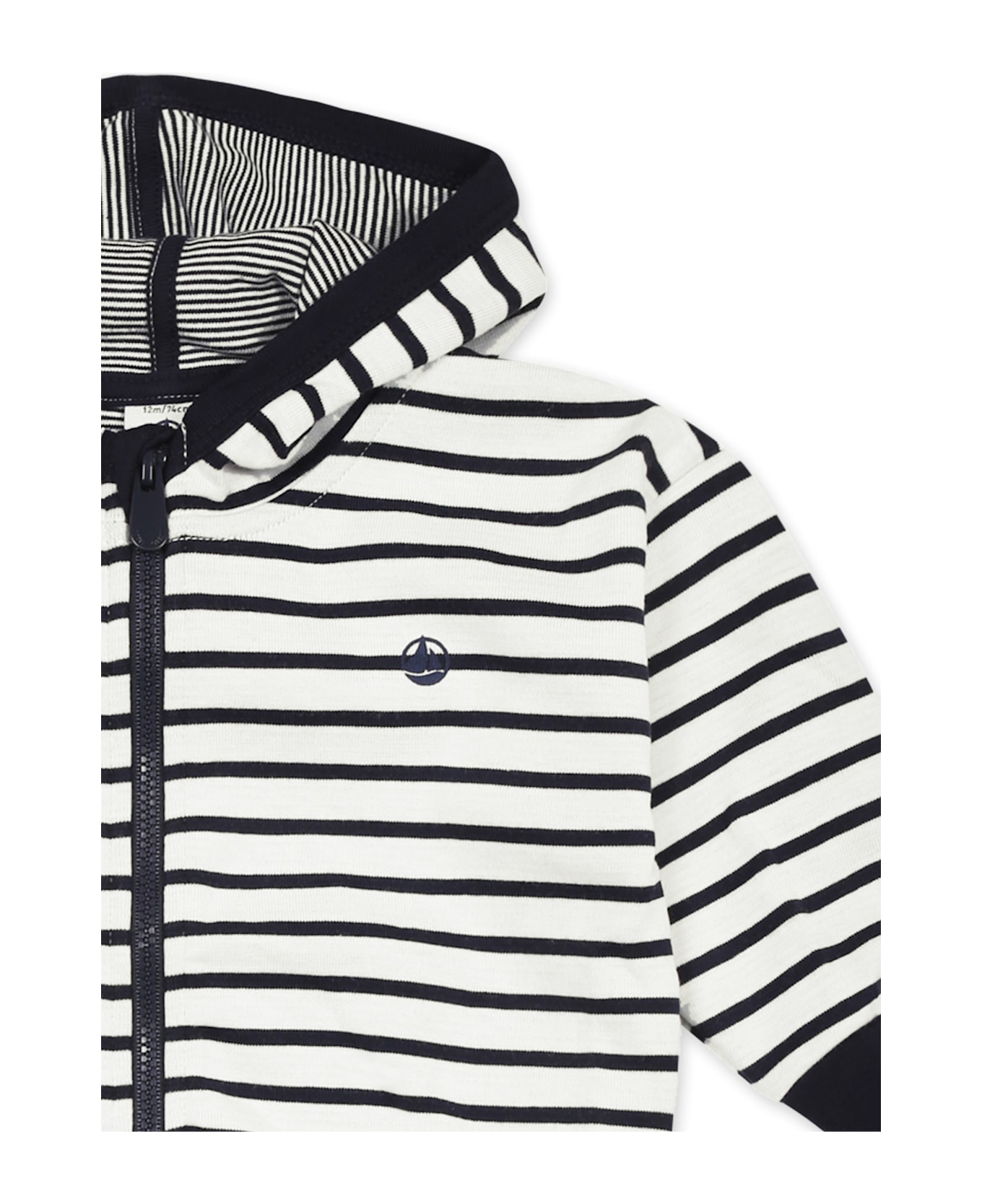 Petit Bateau White Sweatshirt For Babykids With Logo - White