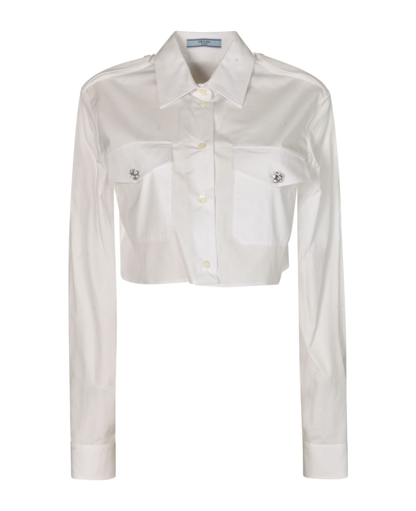 Prada Pocket Front Cropped Shirt - White