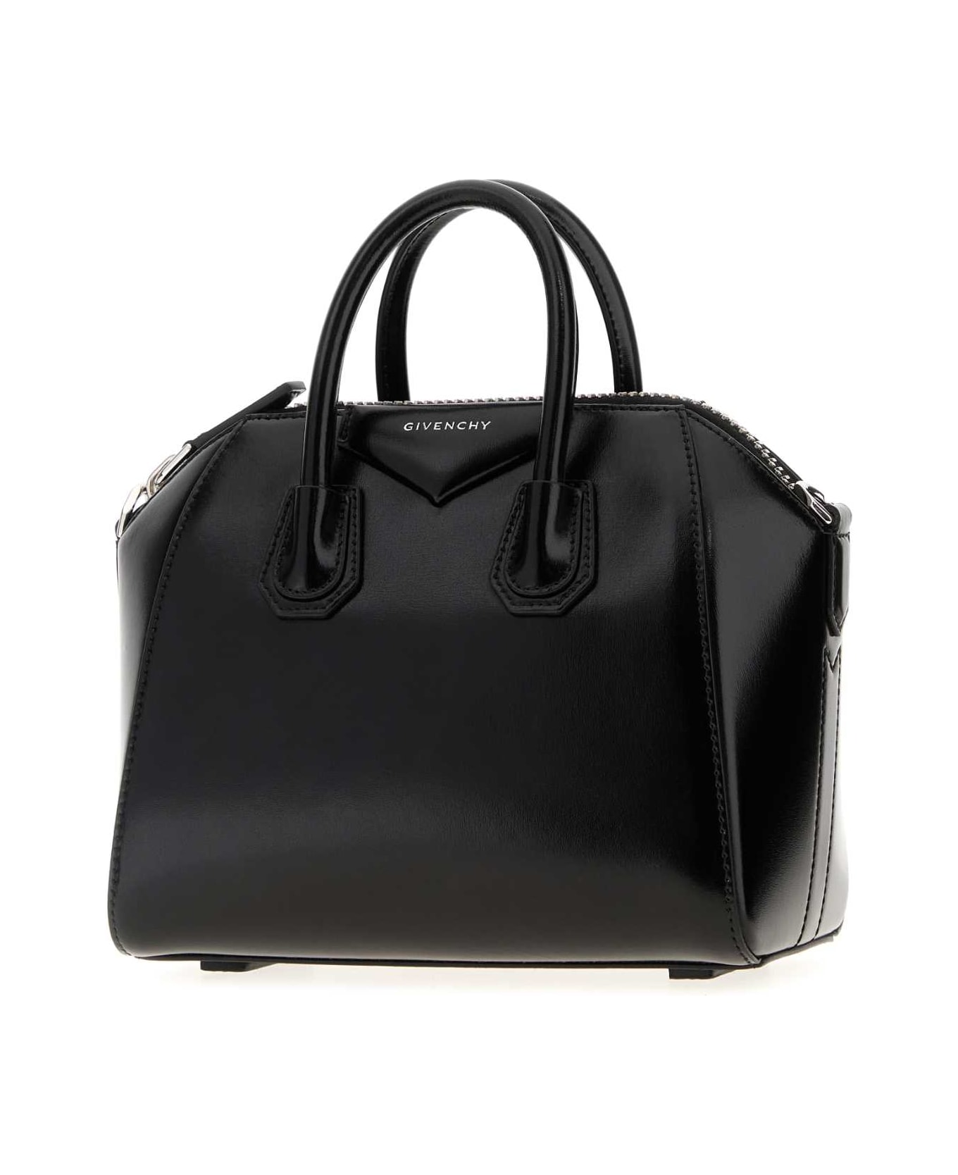 Givenchy Black Leather Mini Antigona Handbag - BLACK
