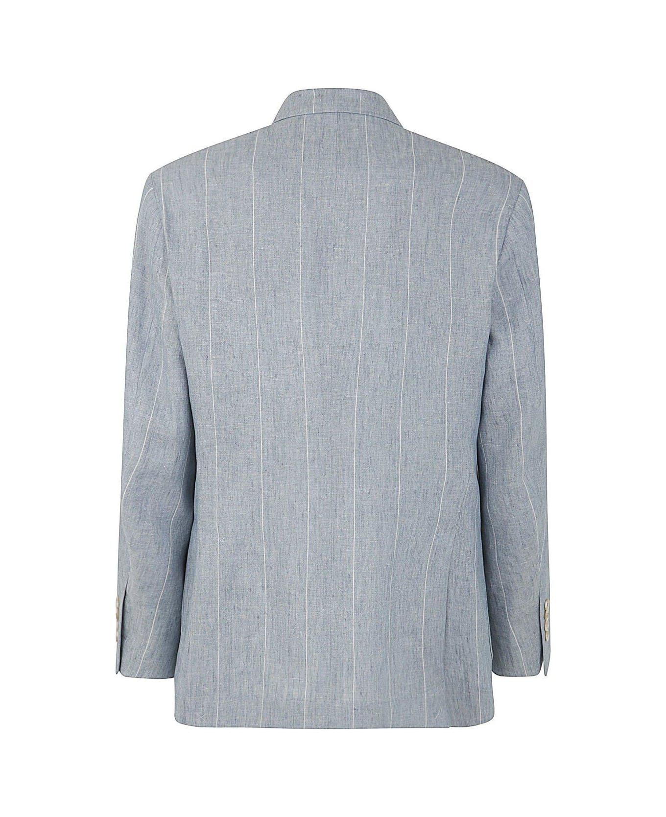 Brunello Cucinelli Stripe-printed Double-breasted Tailored Blazer