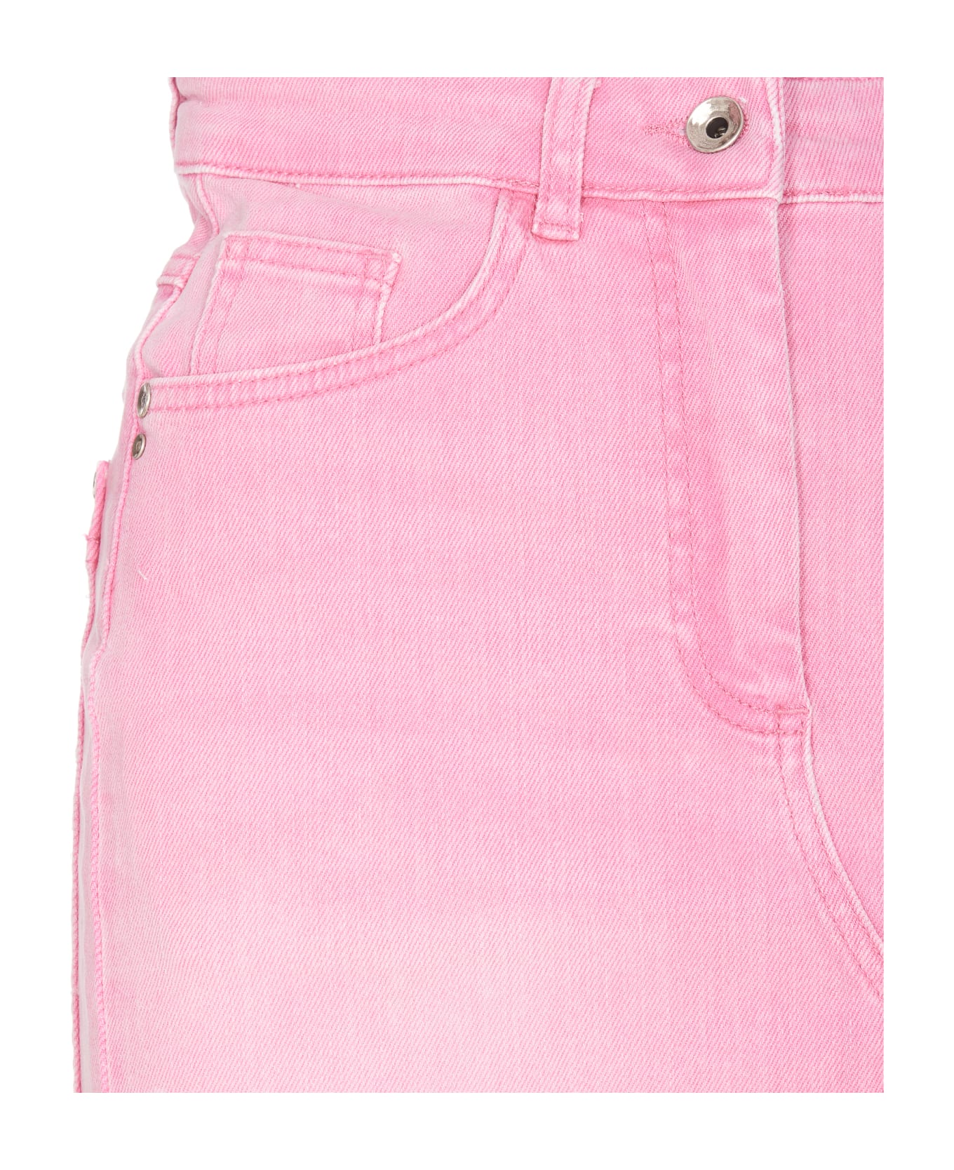 Patrizia Pepe Denim Mini Skirt - Pink