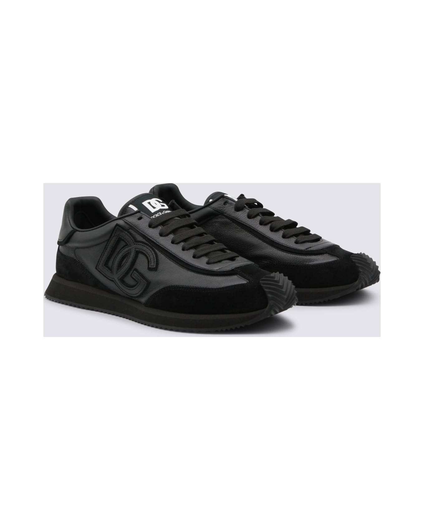 Dolce & Gabbana Black Leather Sneakers - Black