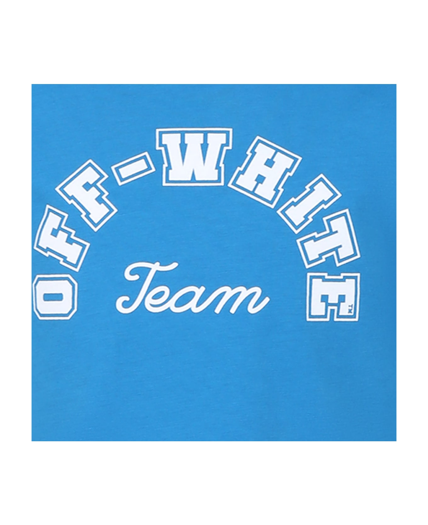 Off-White Light Blue T-shirt For Boy With Logo And Number - Light Blue
