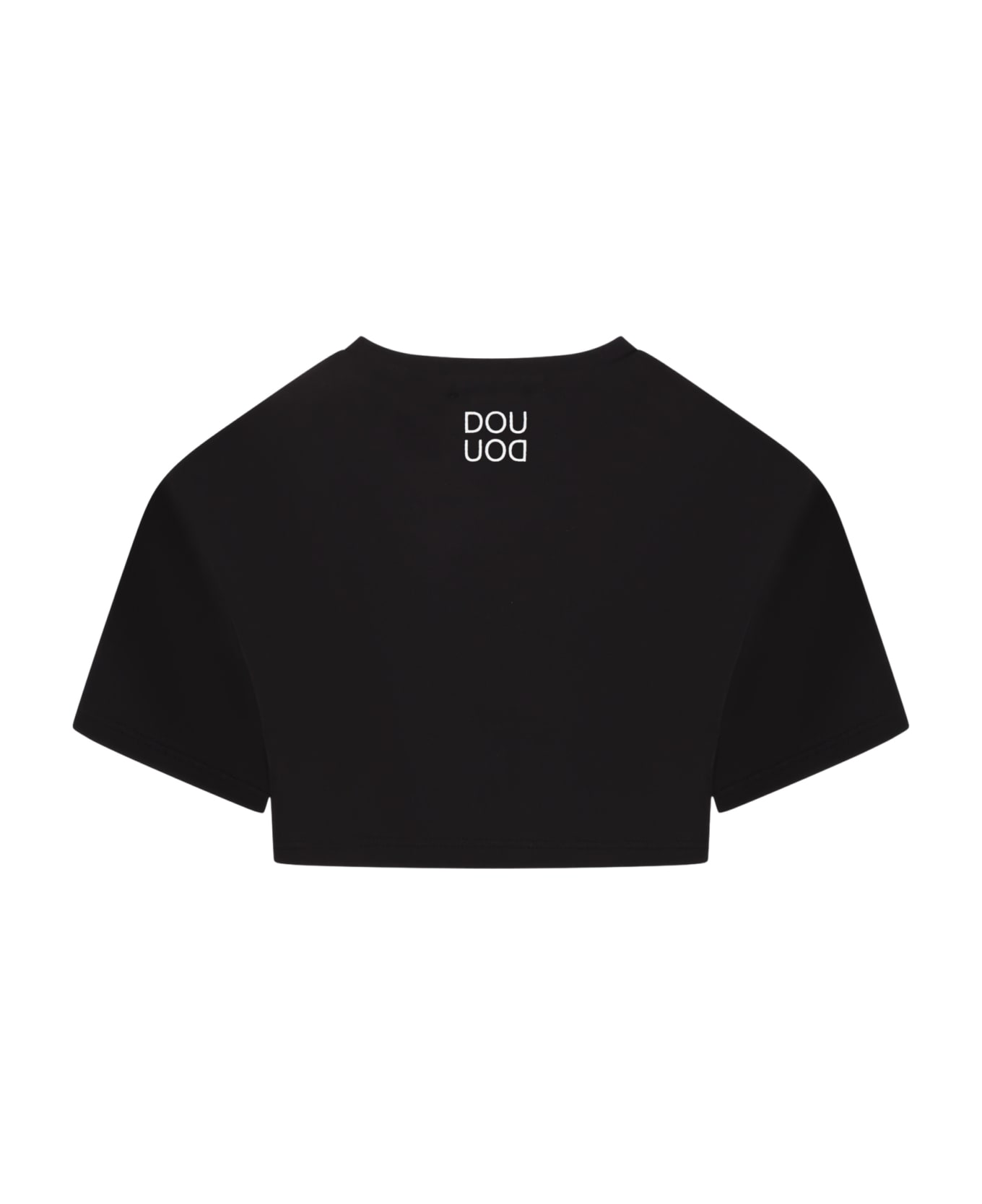 Douuod Black T-shirt For Girl With Logo - Black