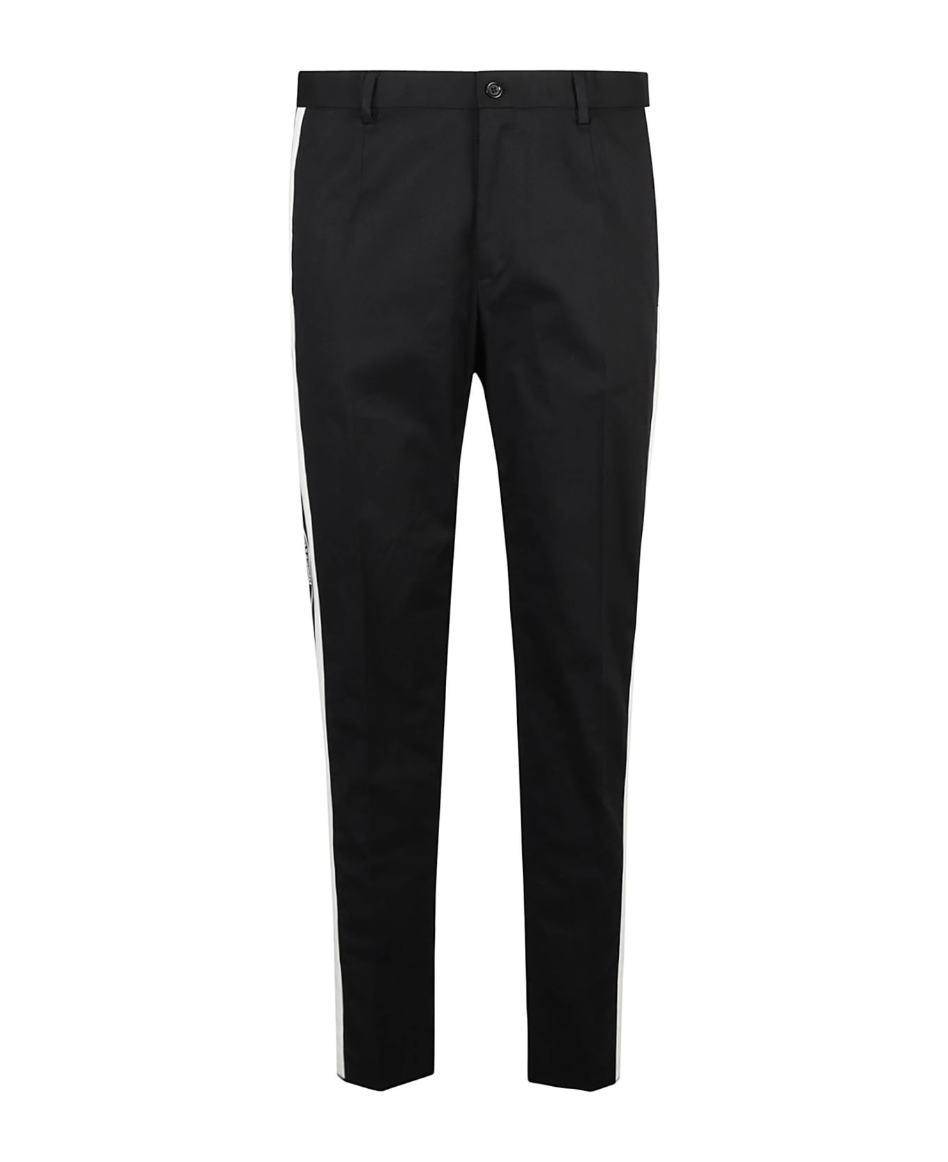 Dolce & Gabbana Side Striped Tapered Leg Trousers - Black