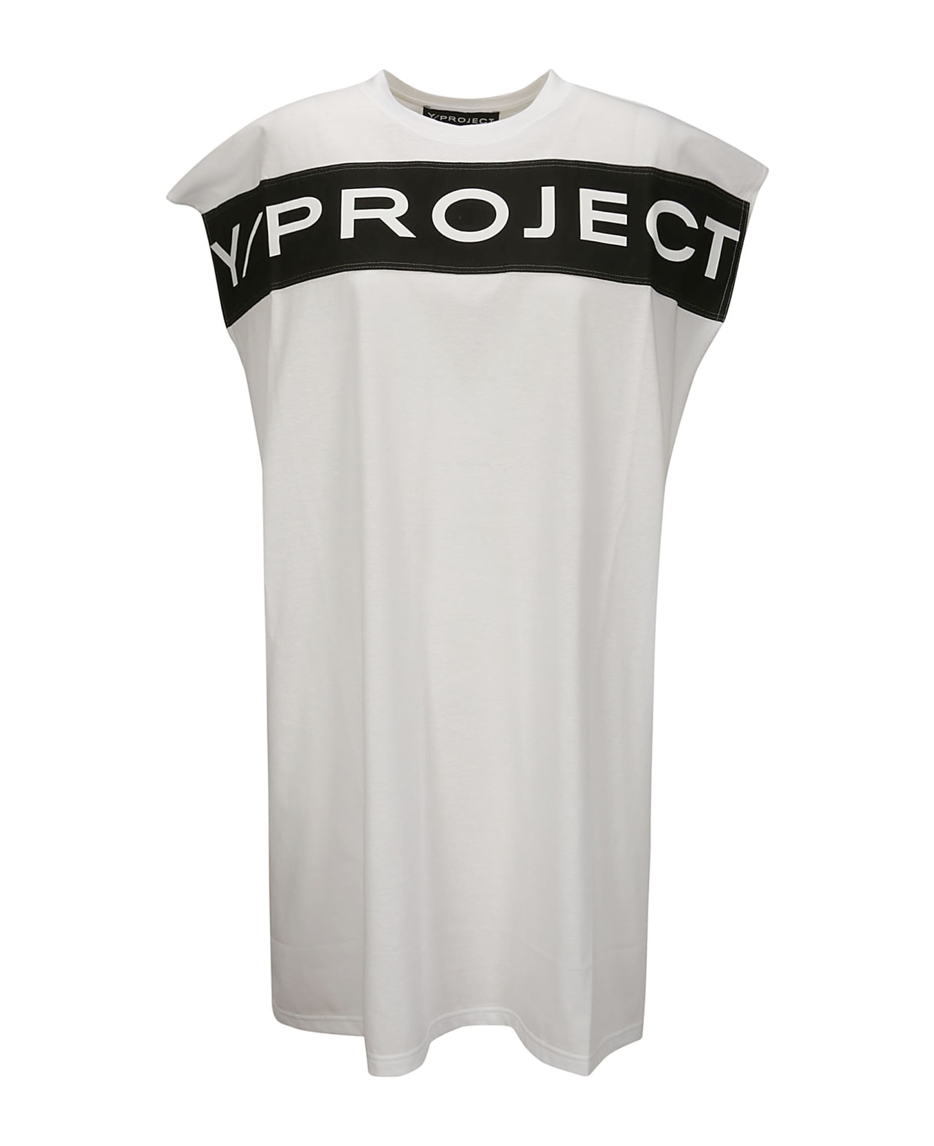 Y/Project Scrunched Logo Tank Dress - OPTIC WHITE