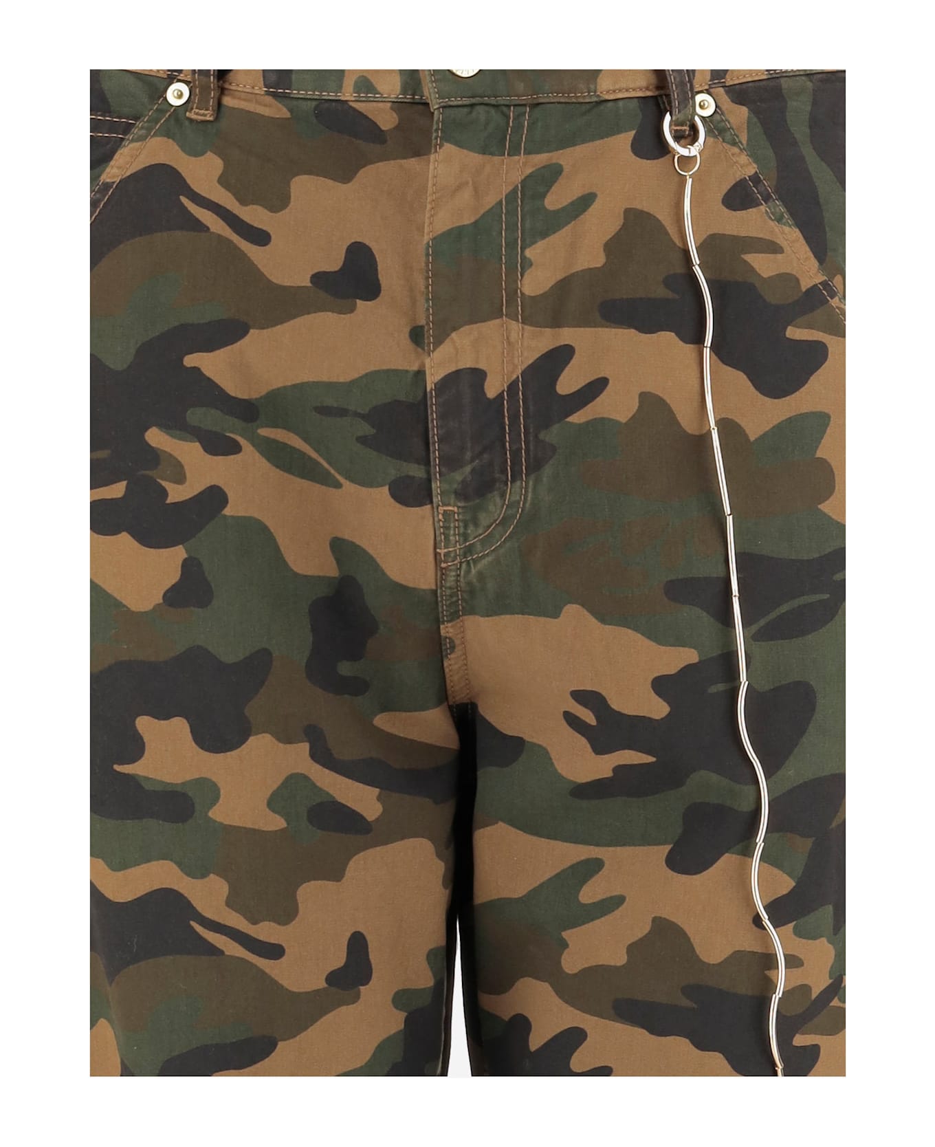DARKPARK Camouflage Cotton Cargo Trousers - BROWN